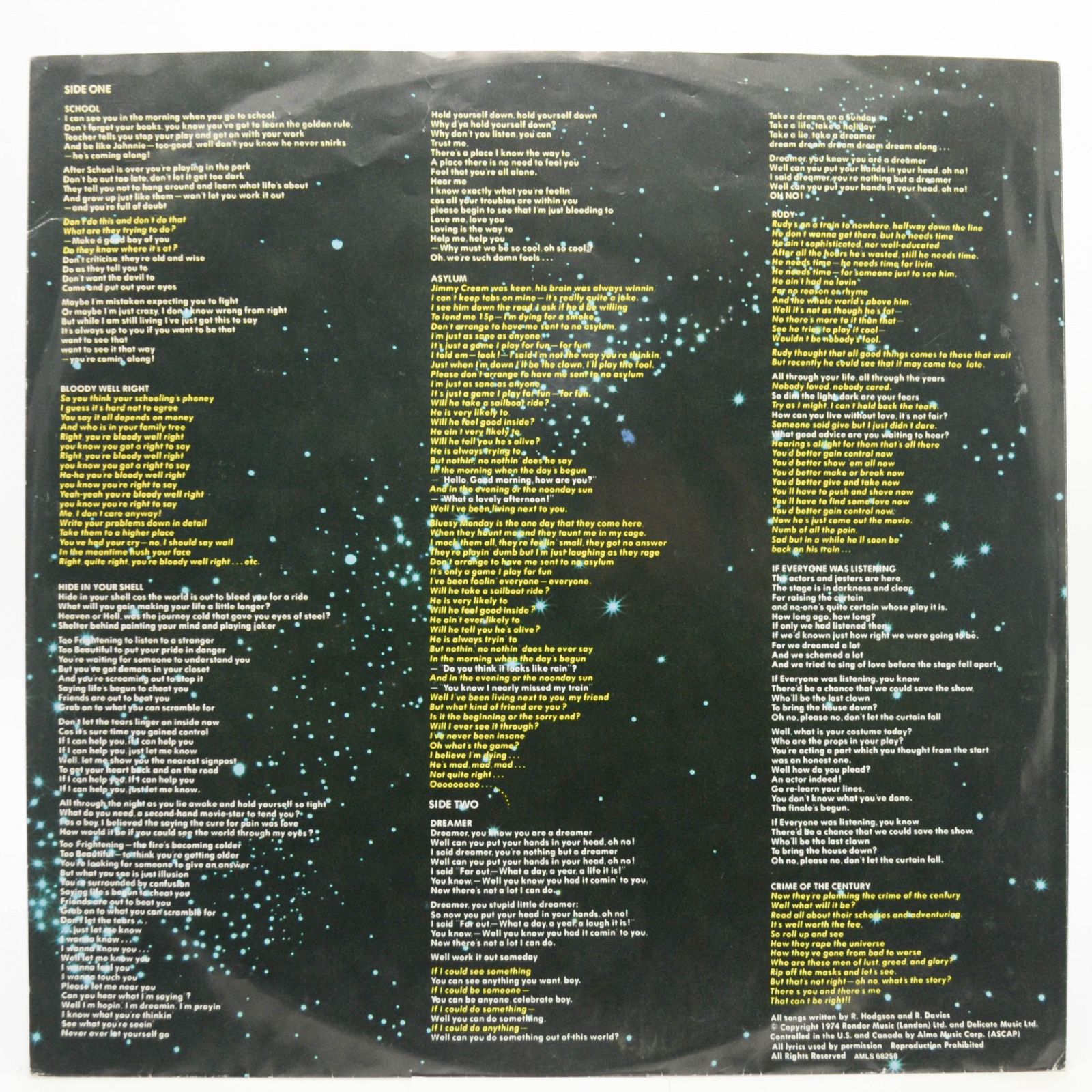 Supertramp — Crime Of The Century, 1974