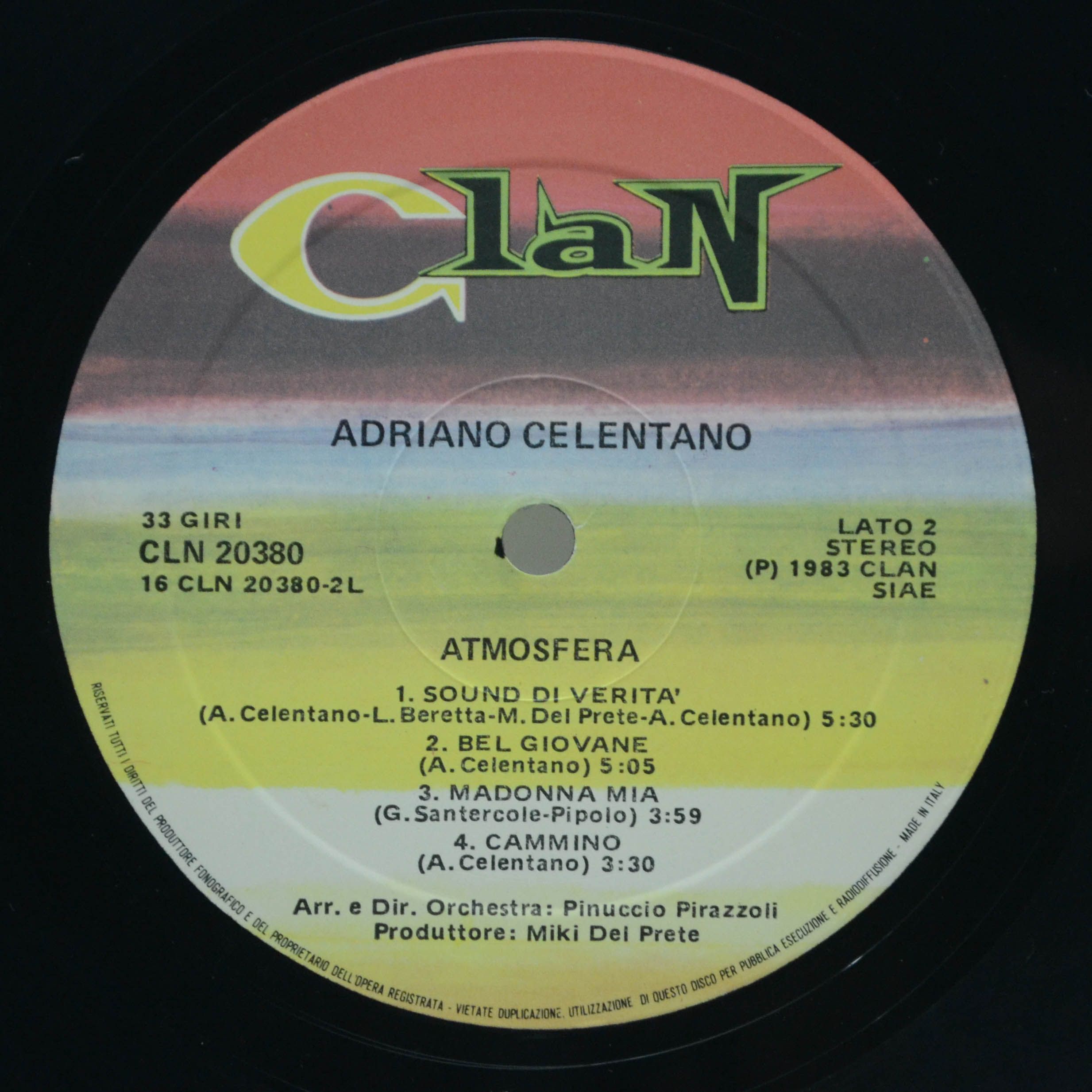 Adriano Celentano — Atmosfera (Italy, Clan), 1983