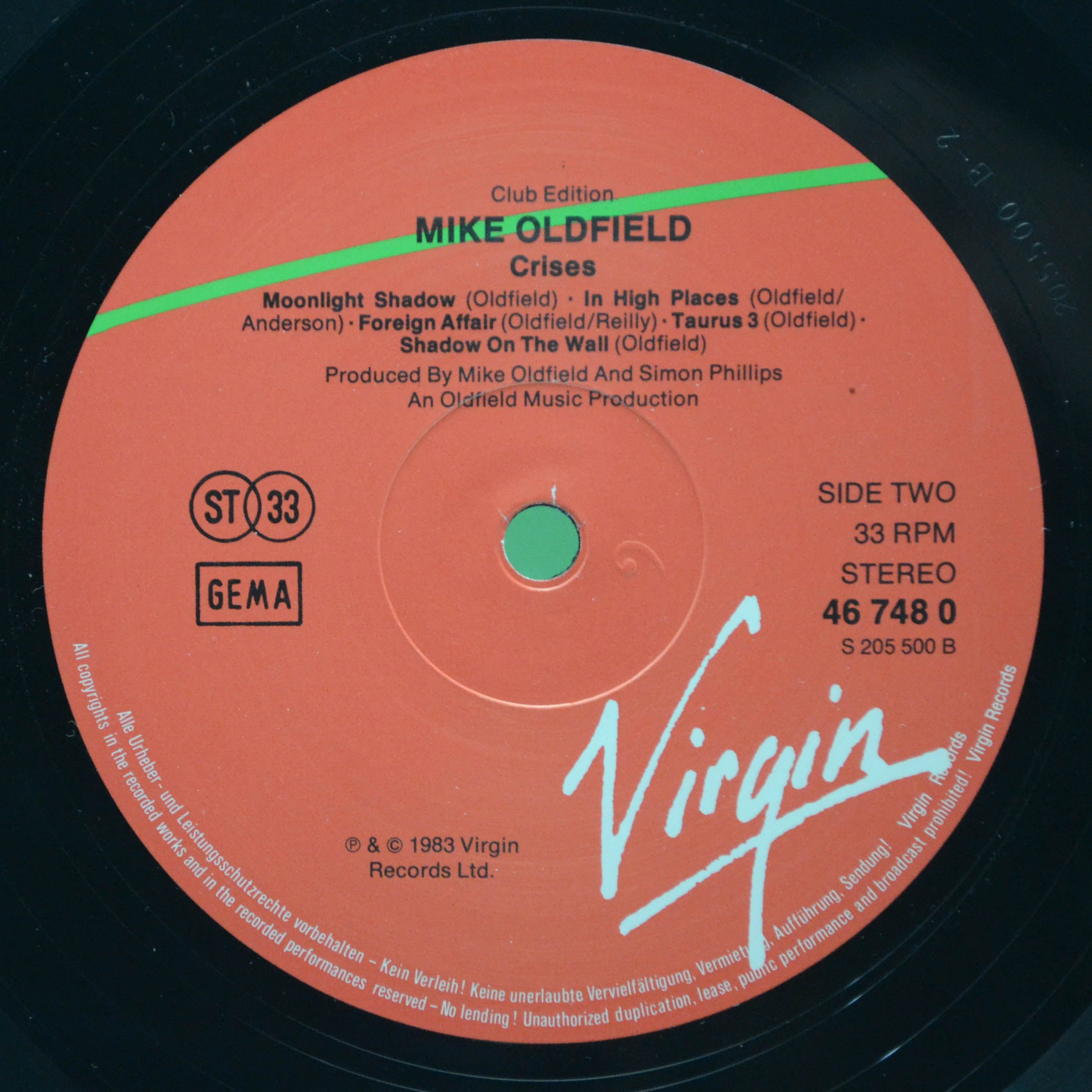 Mike Oldfield — Crises, 1983