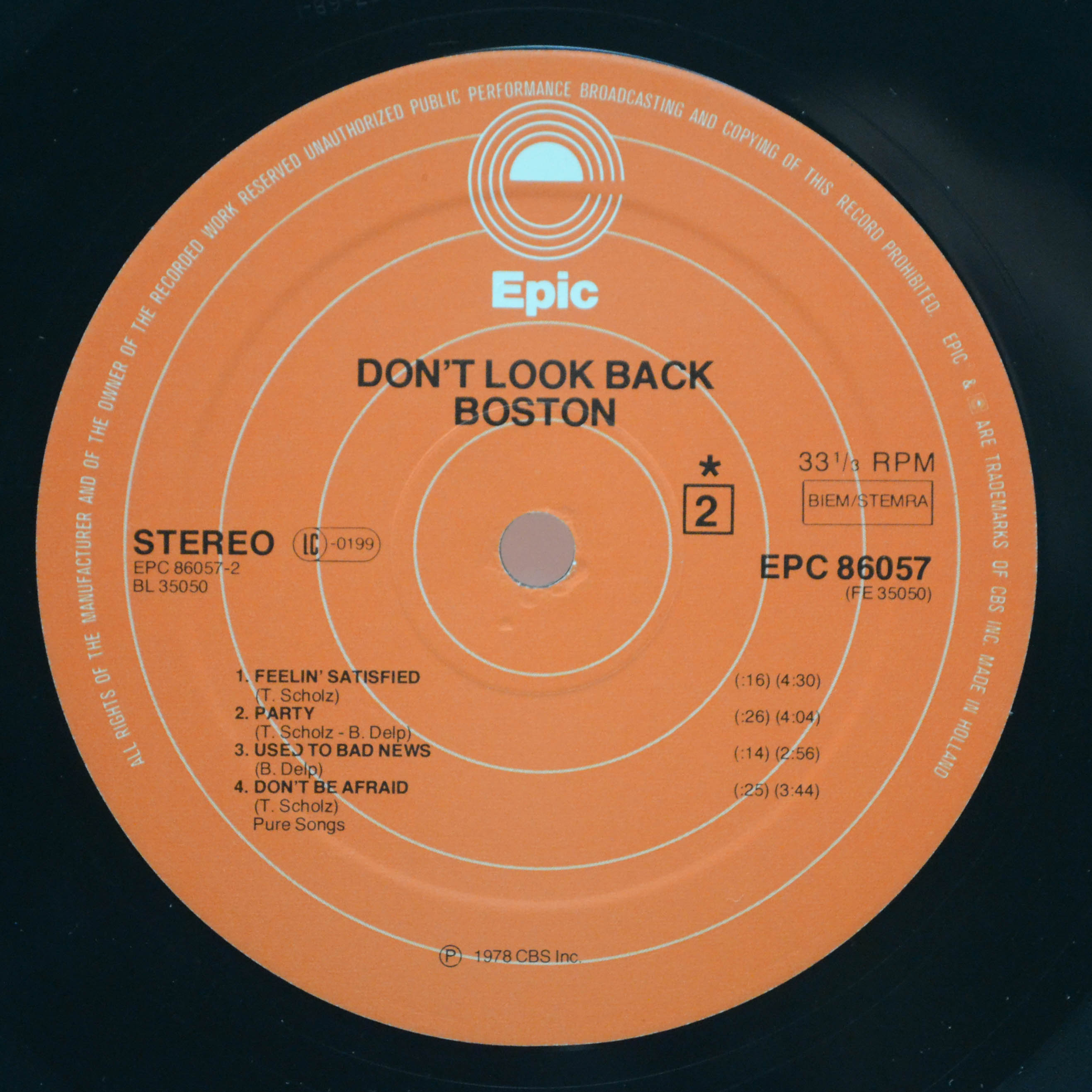 Boston — Don't Look Back, 1978