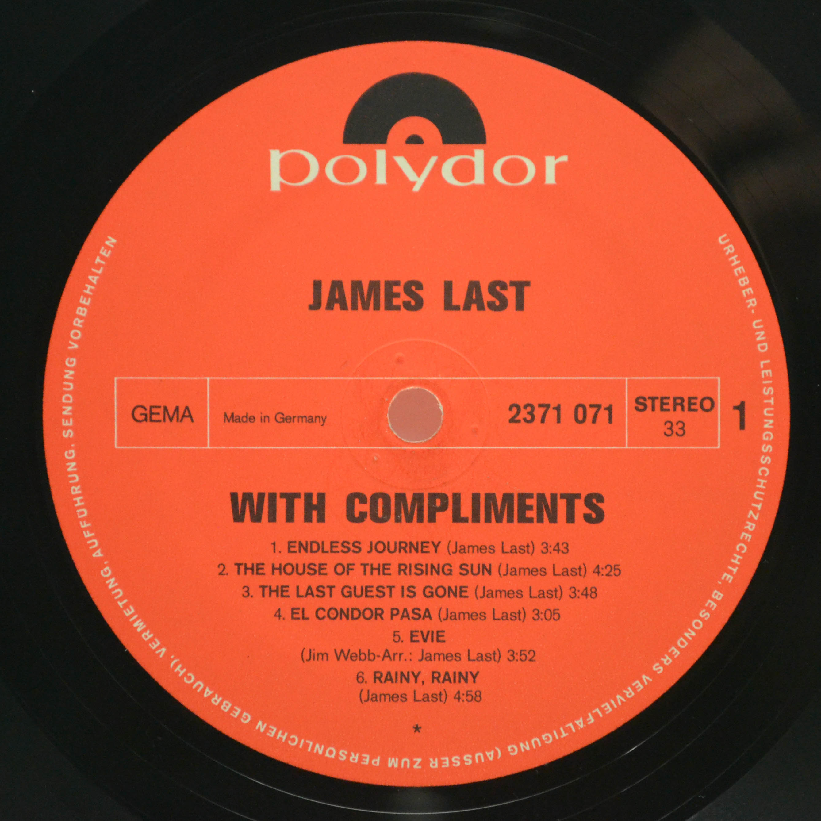 James Last — With Compliments, 1970