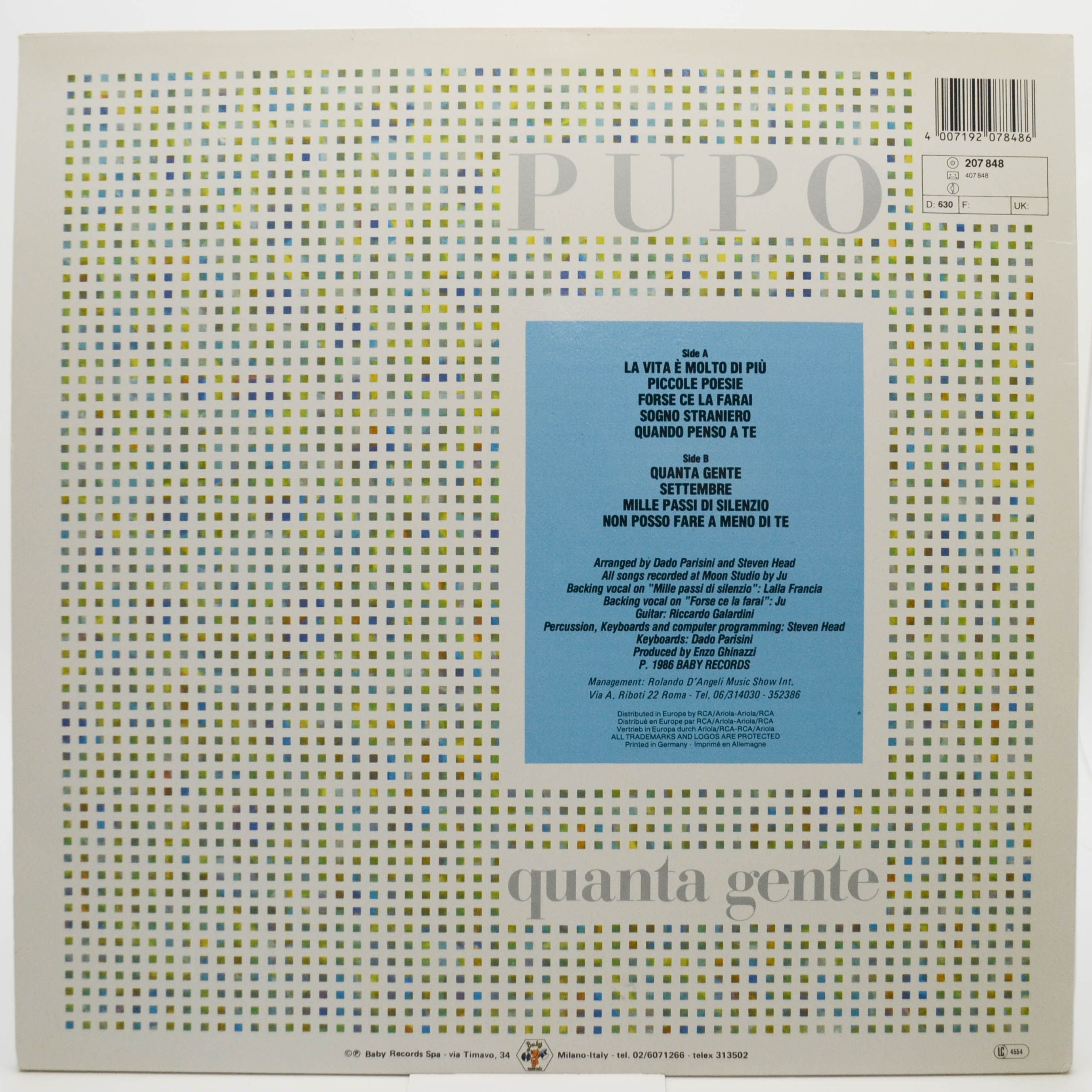 Pupo — Quanta Gente, 1986