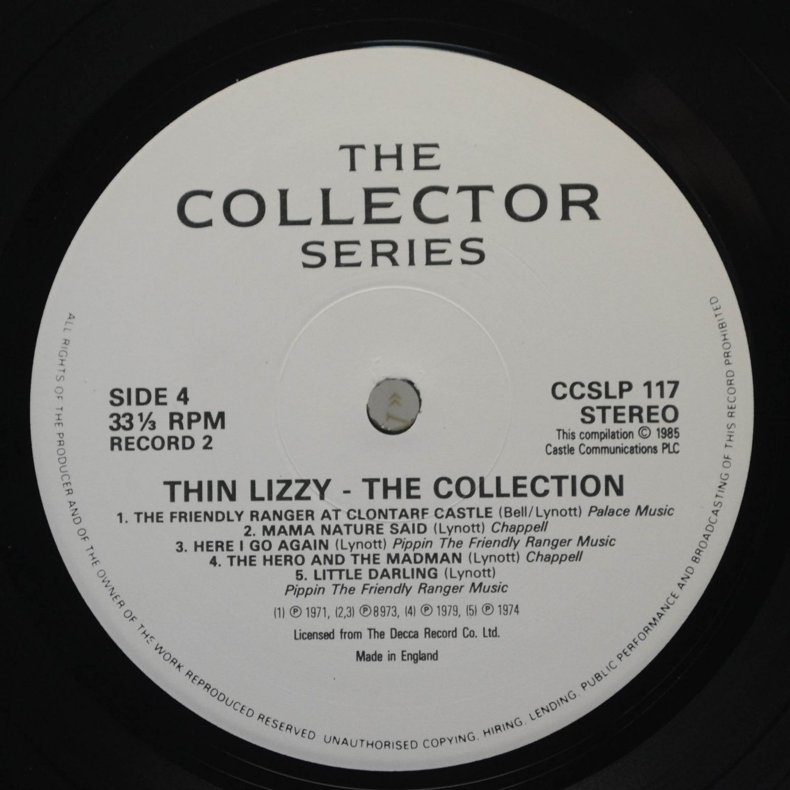 Thin Lizzy — The Collection (2LP, UK), 1985