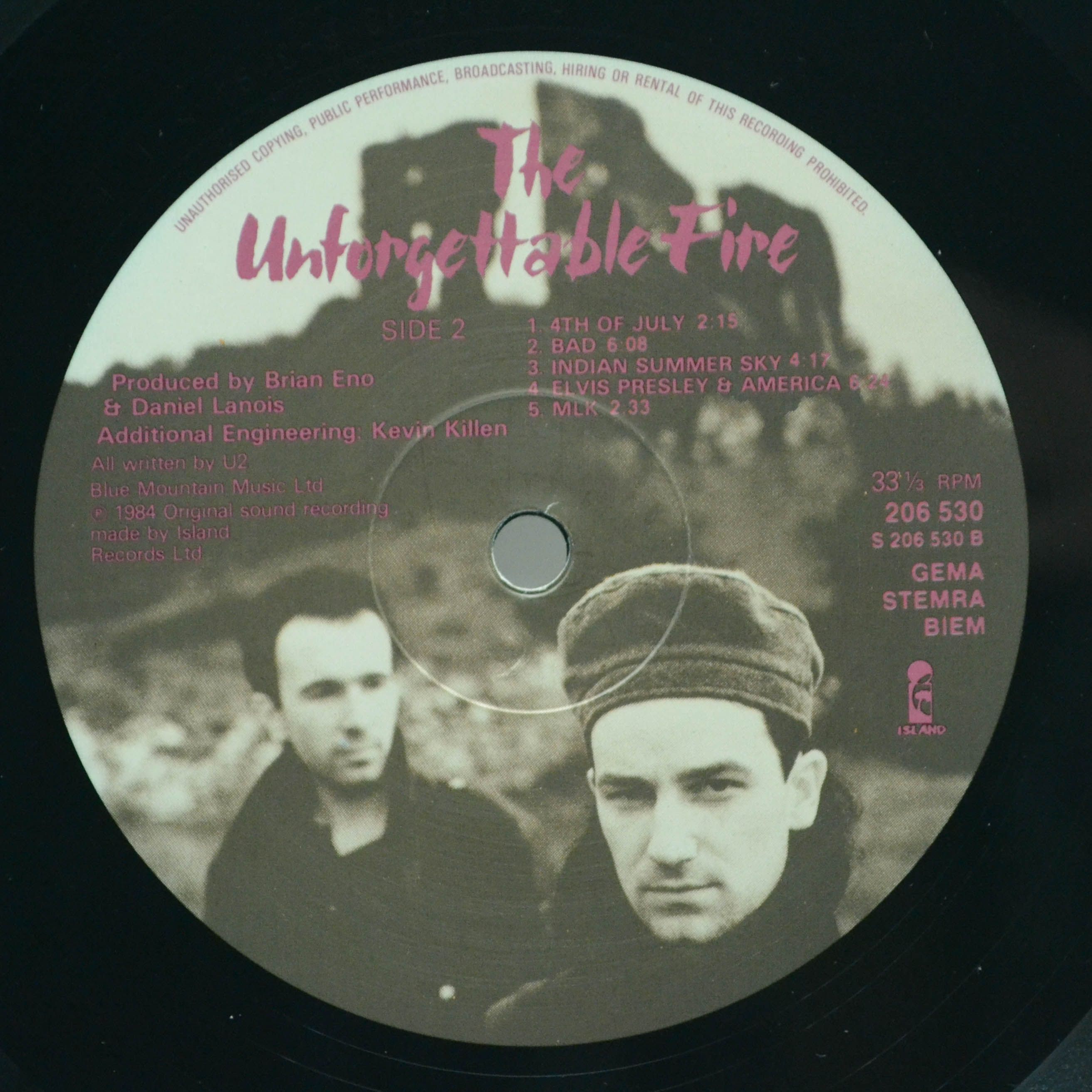 U2 — The Unforgettable Fire, 1985