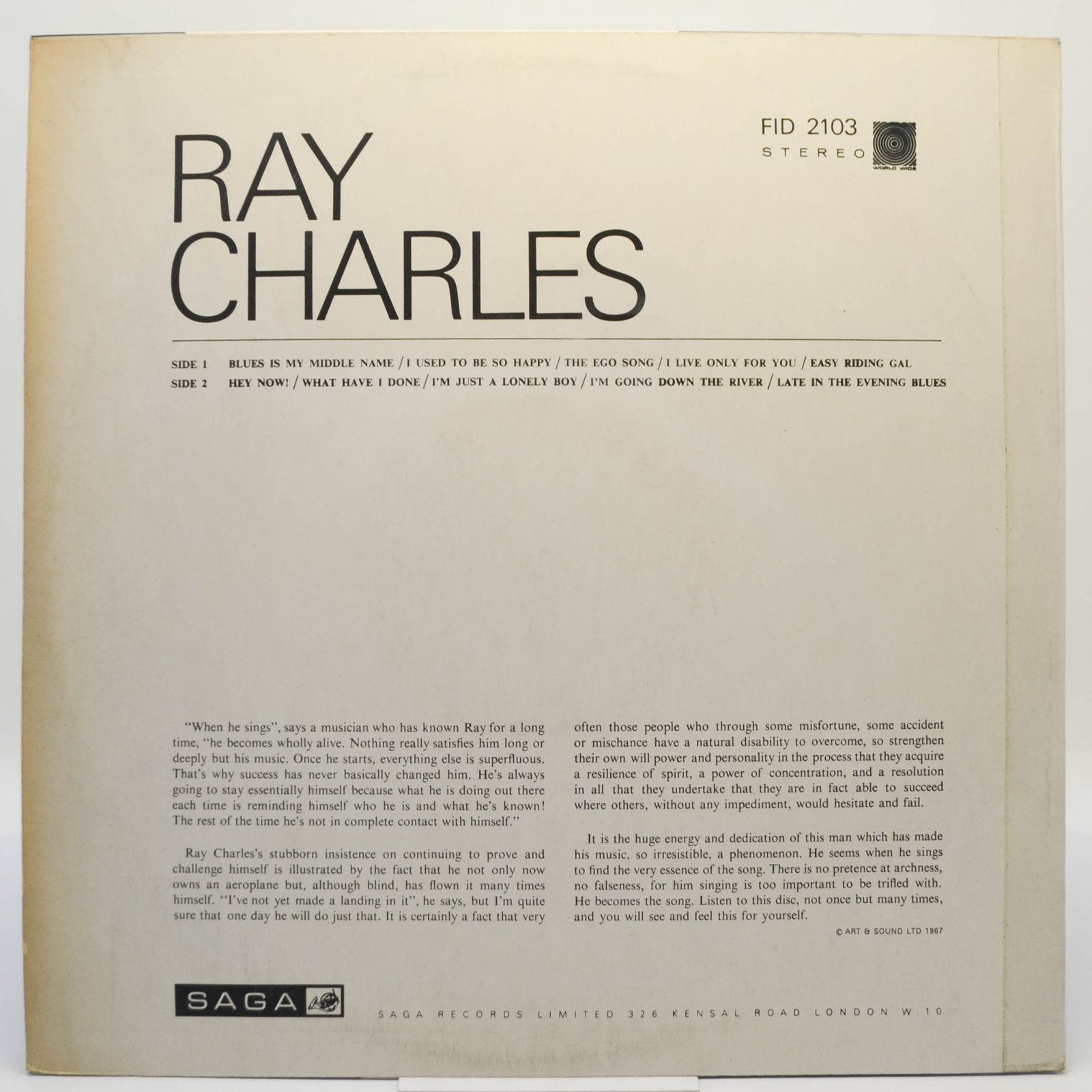 Ray Charles — Ray Charles (UK), 1967