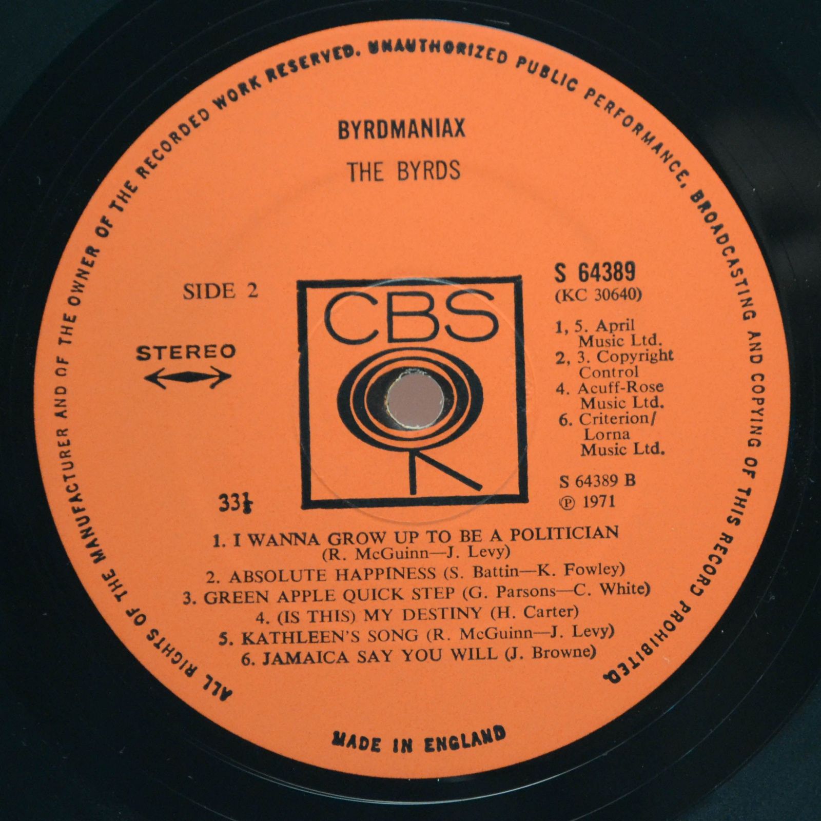 Byrds — Byrdmaniax (UK), 1971