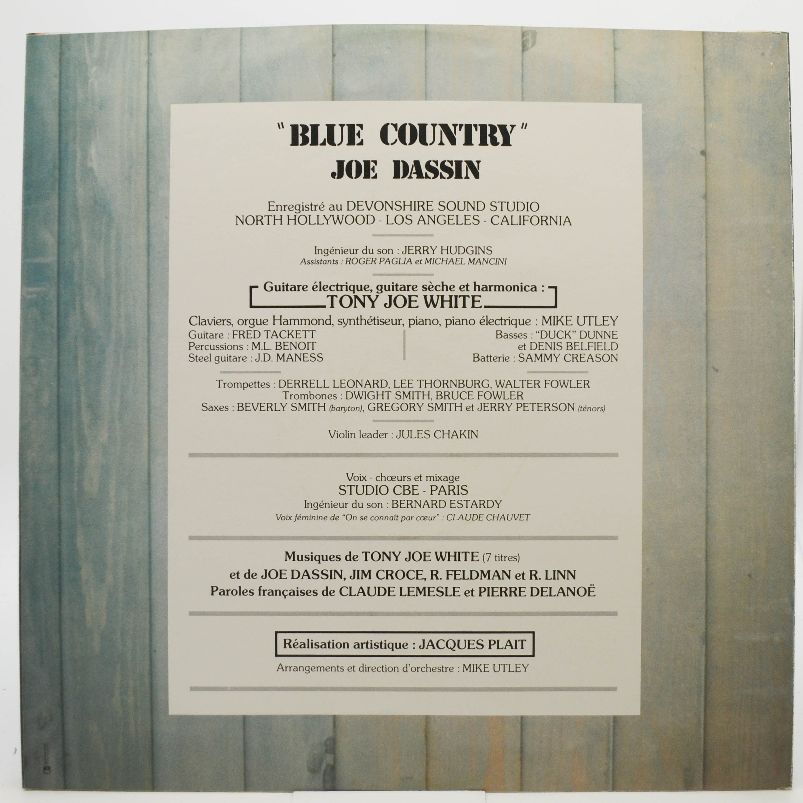 Joe Dassin — Blue Country (1-st, France), 1979