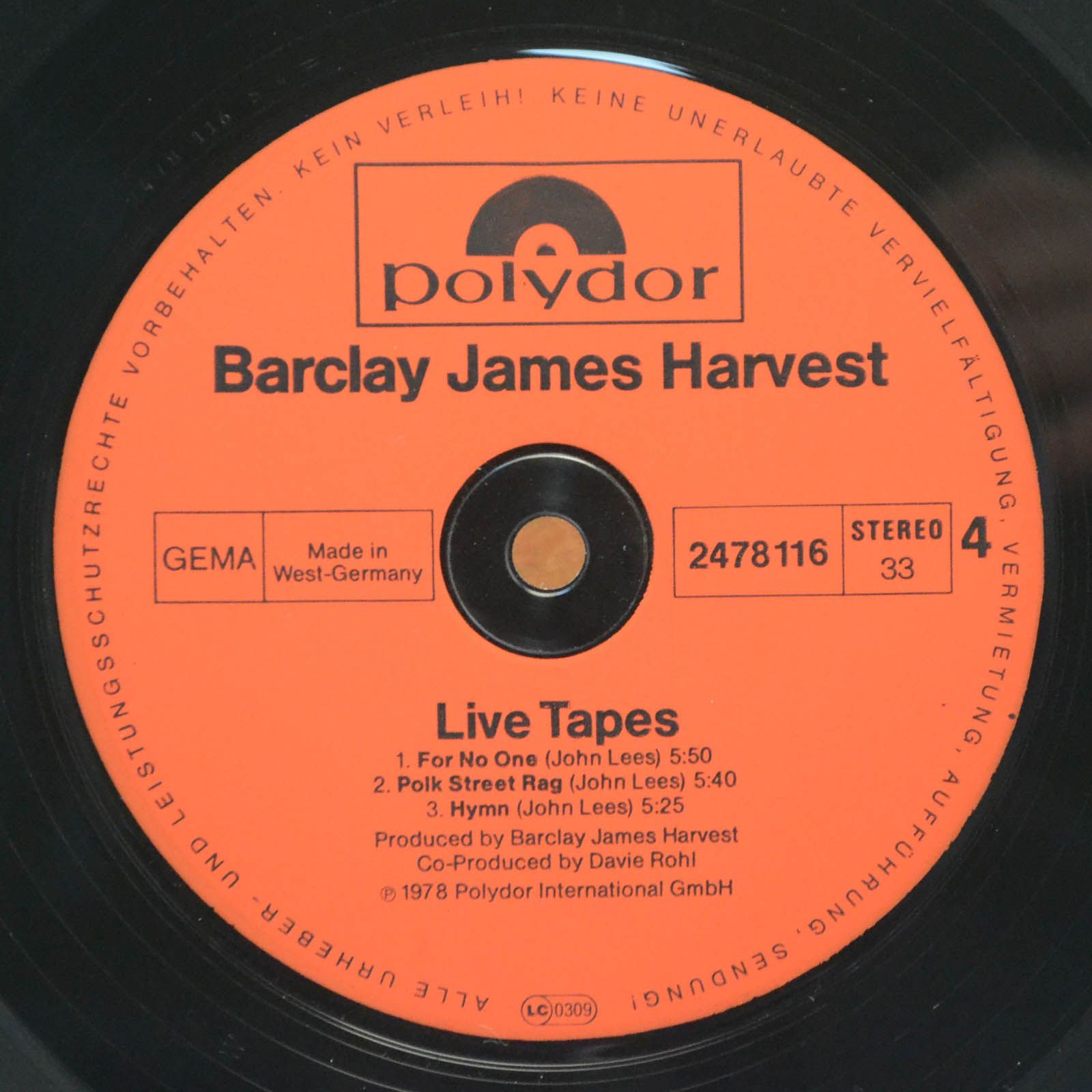 Barclay James Harvest — Live Tapes (2LP), 1978