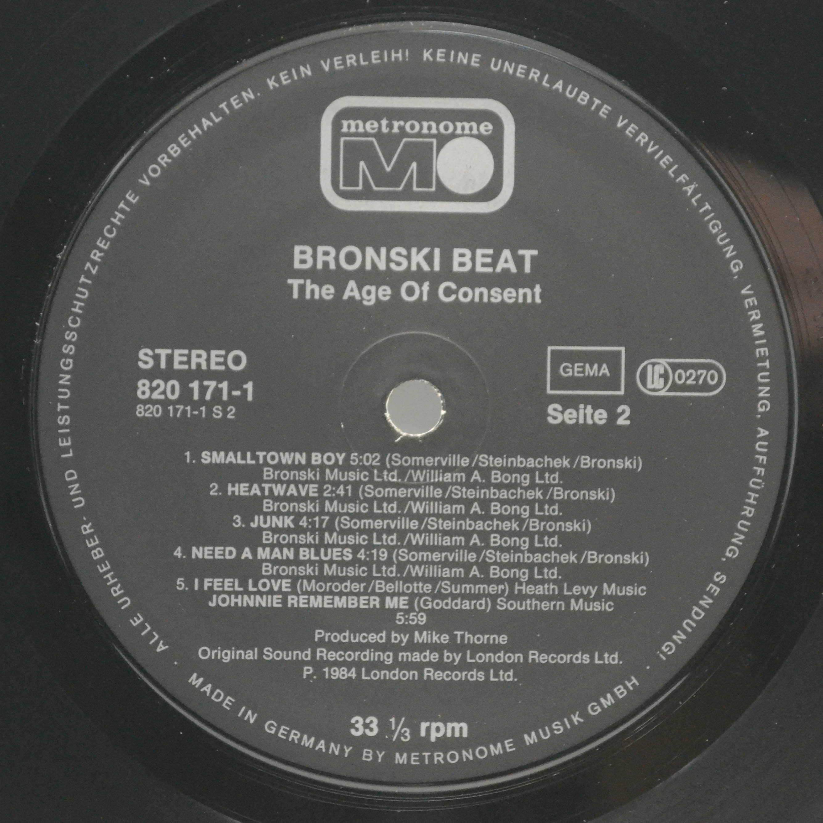 Bronski Beat — The Age Of Consent, 1984