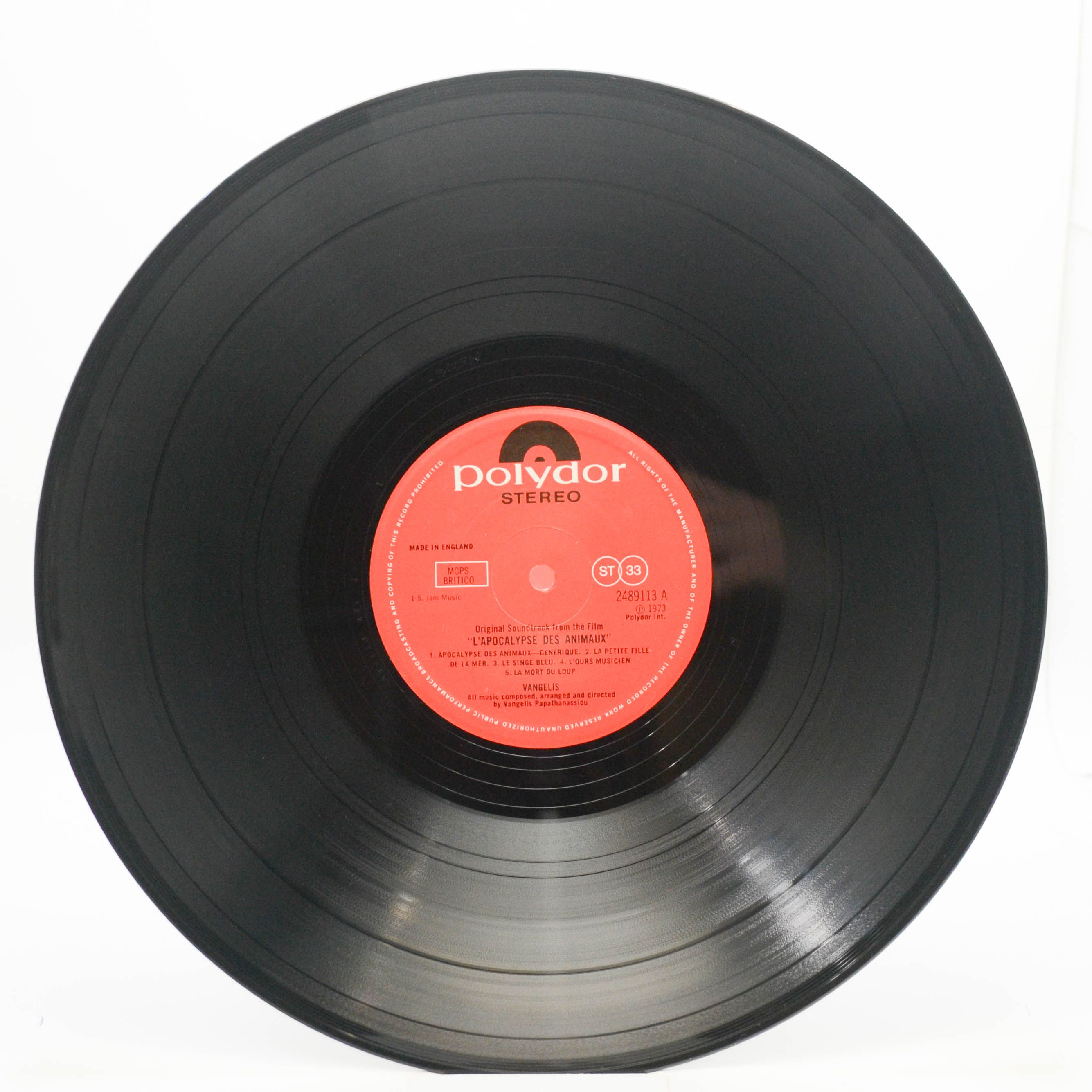 Vangelis — L'Apocalypse Des Animaux (UK), 1976