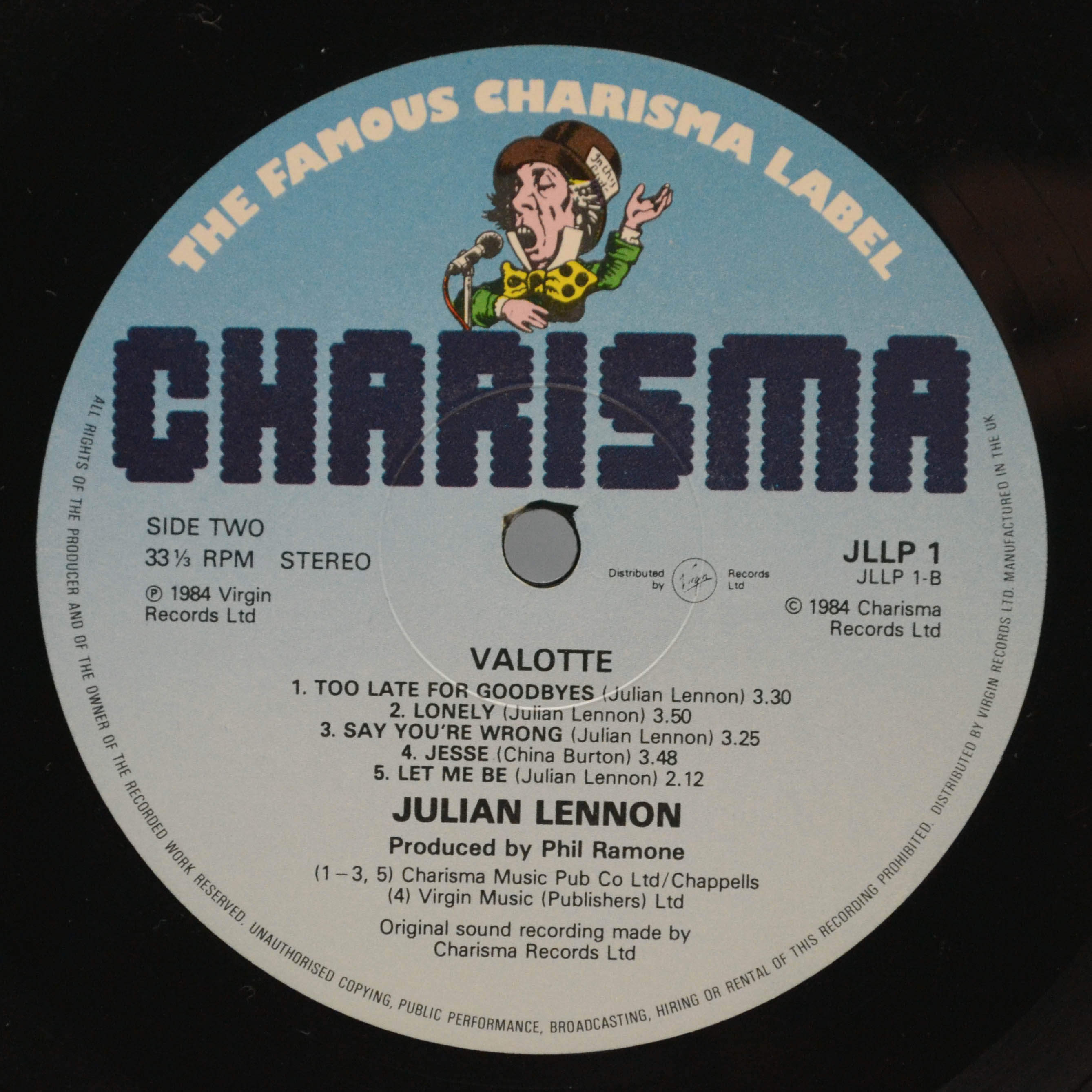 Julian Lennon — Valotte (1-st, UK), 1984