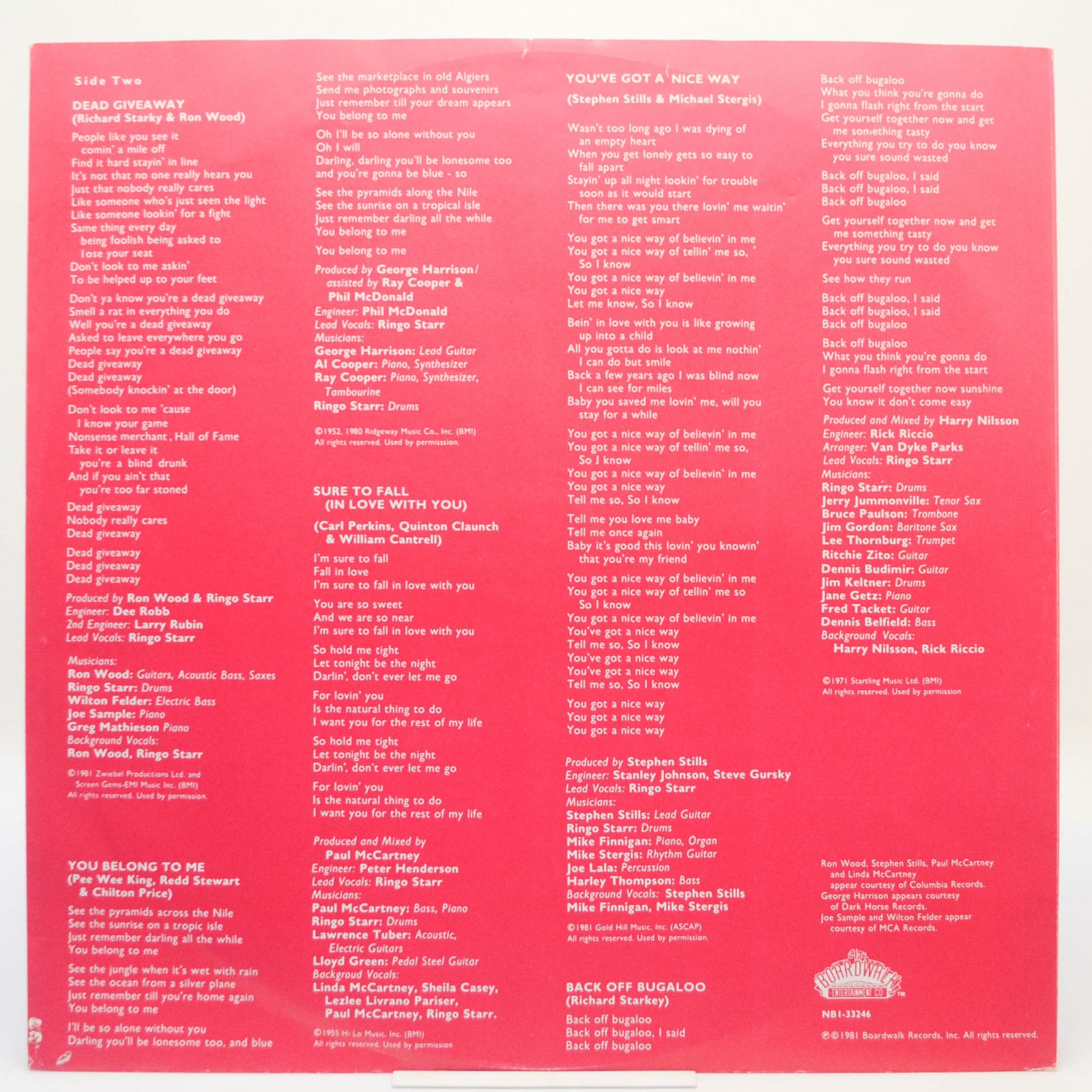 Ringo Starr — Stop And Smell The Roses, 1981