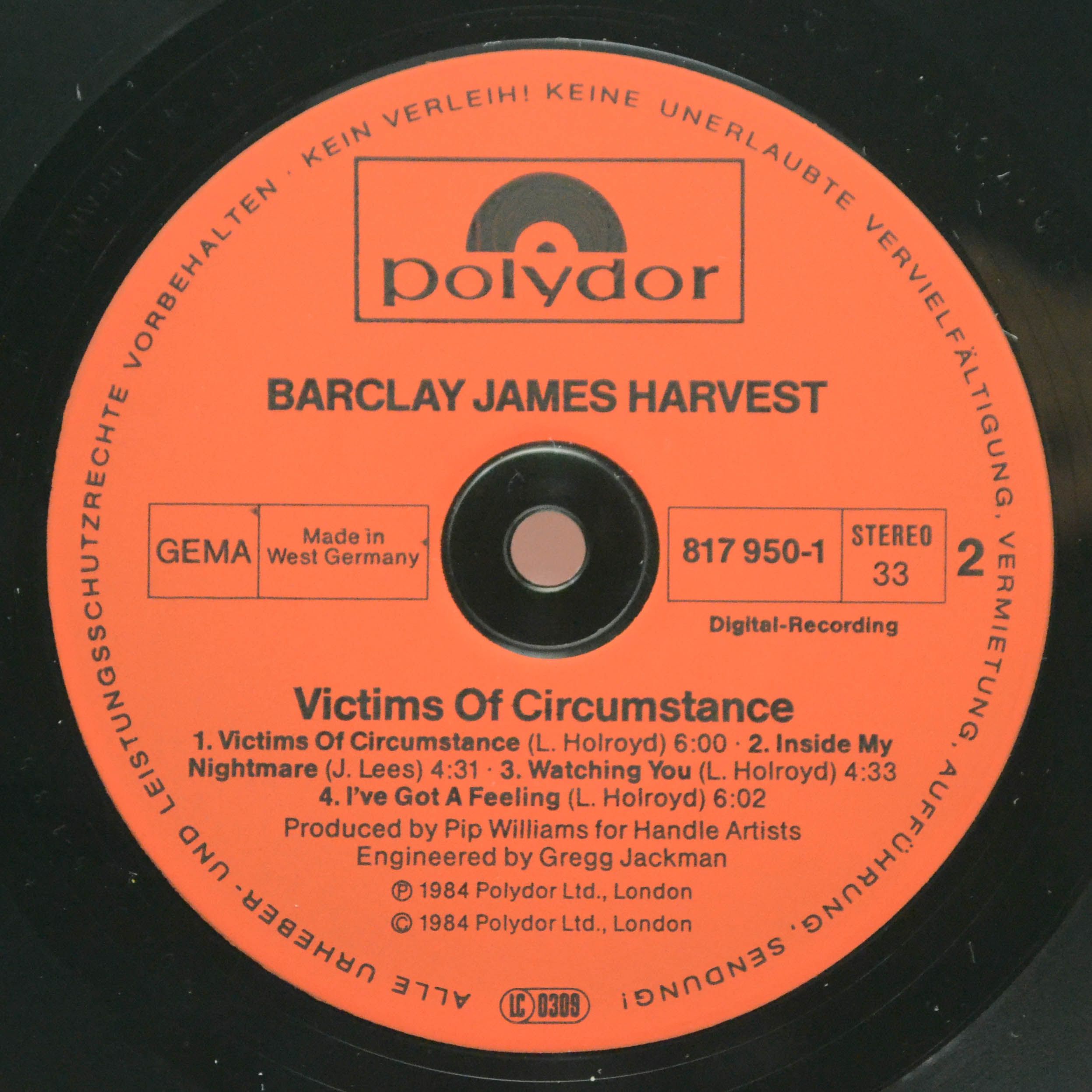 Barclay James Harvest — Victims Of Circumstance, 1984