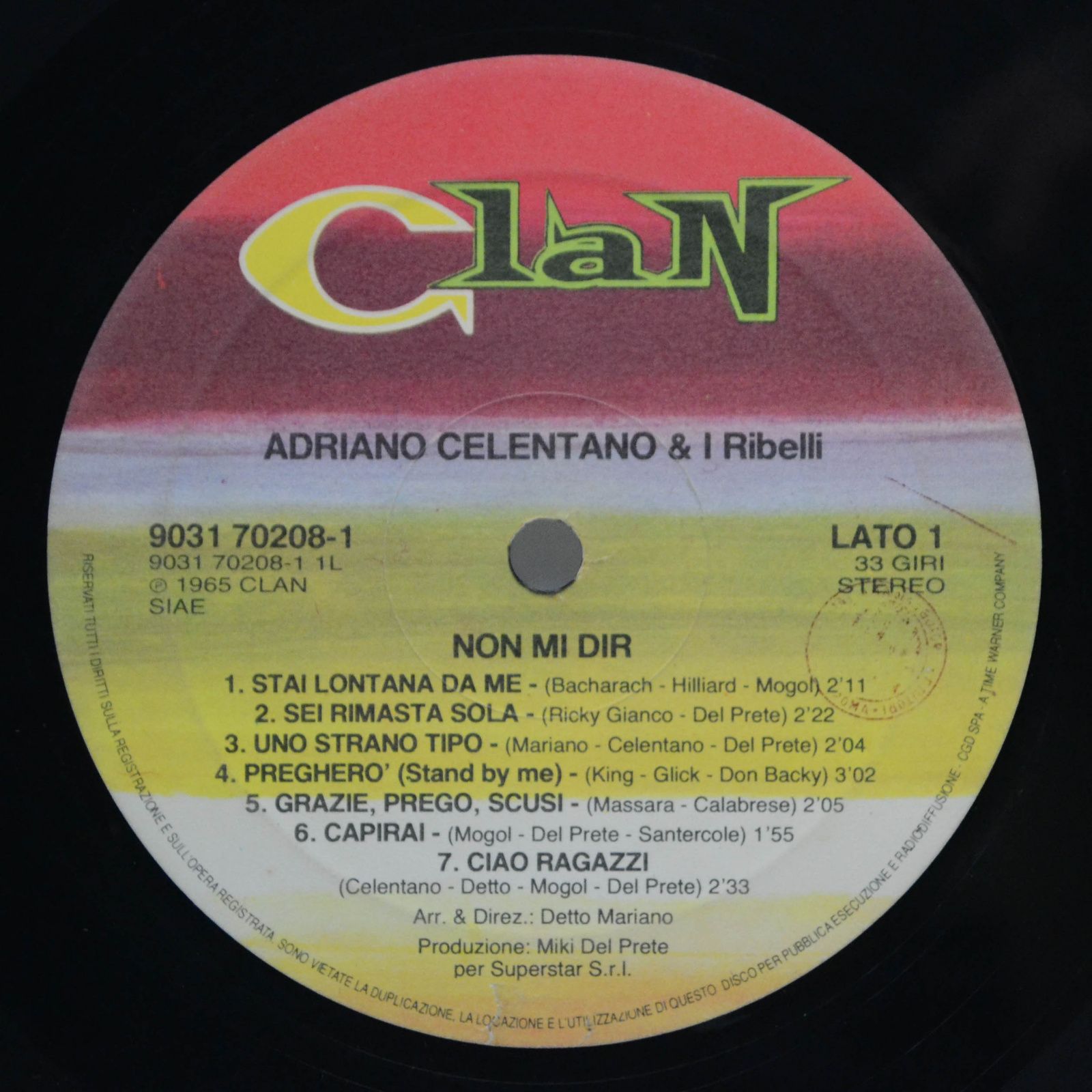 Adriano Celentano — Non Mi Dir (Italy, Clan), 1969
