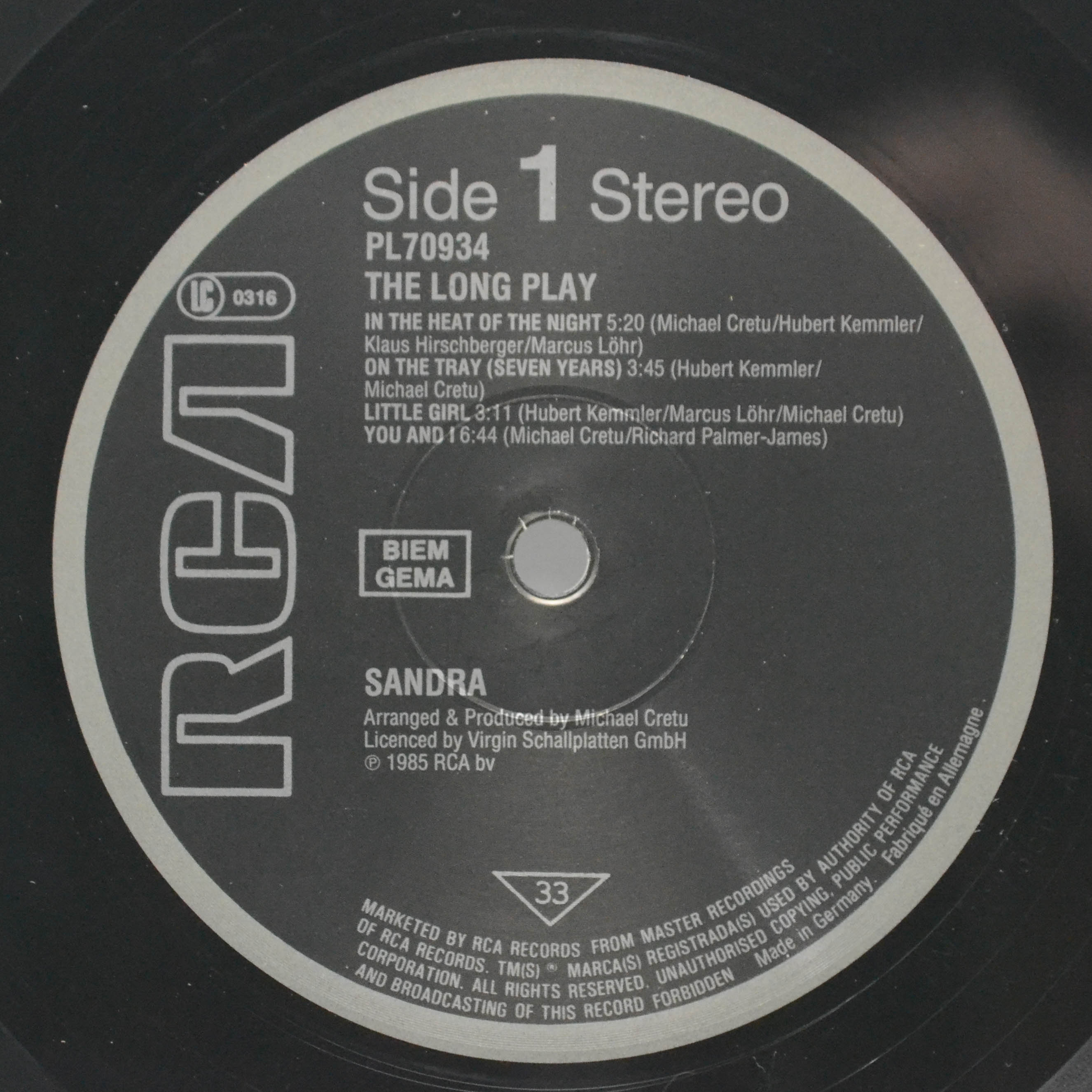 Sandra — The Long Play, 1985