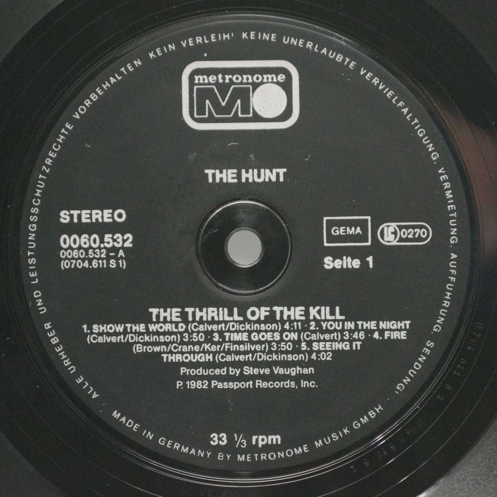 Hunt — The Thrill Of The Kill, 1982