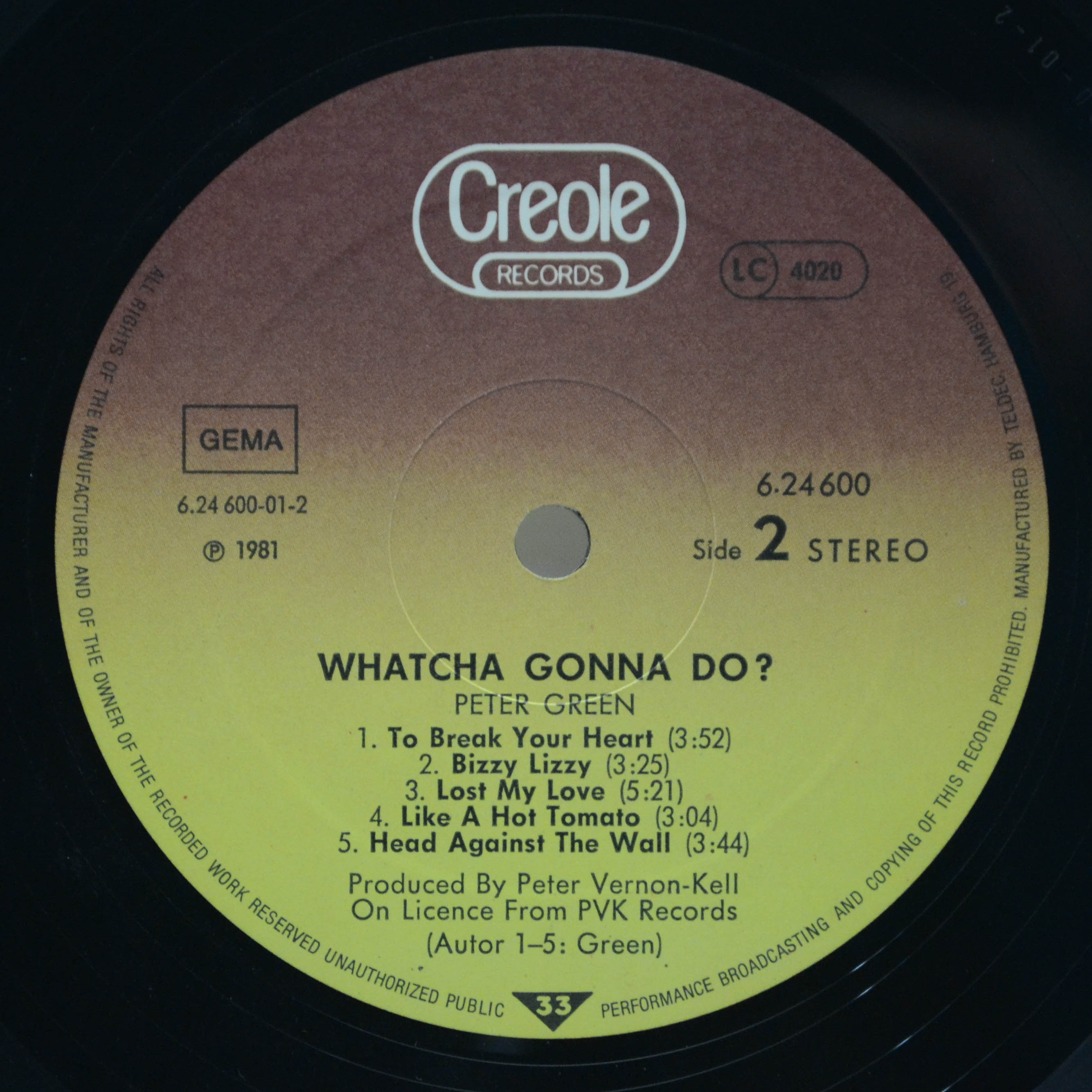 Peter Green — Whatcha Gonna Do?, 1981