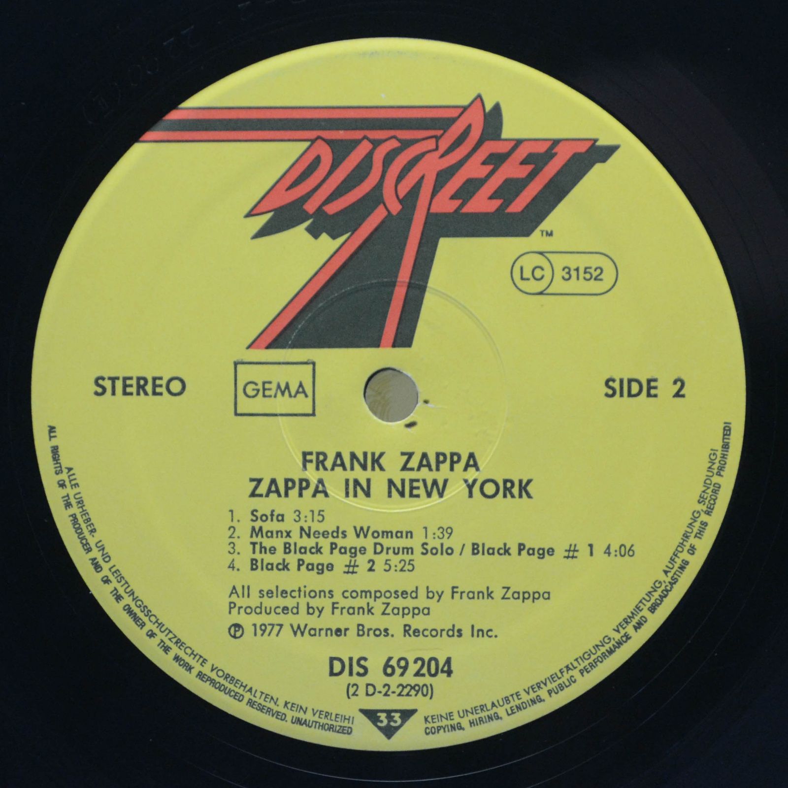 Frank Zappa — Zappa in New York, 1977