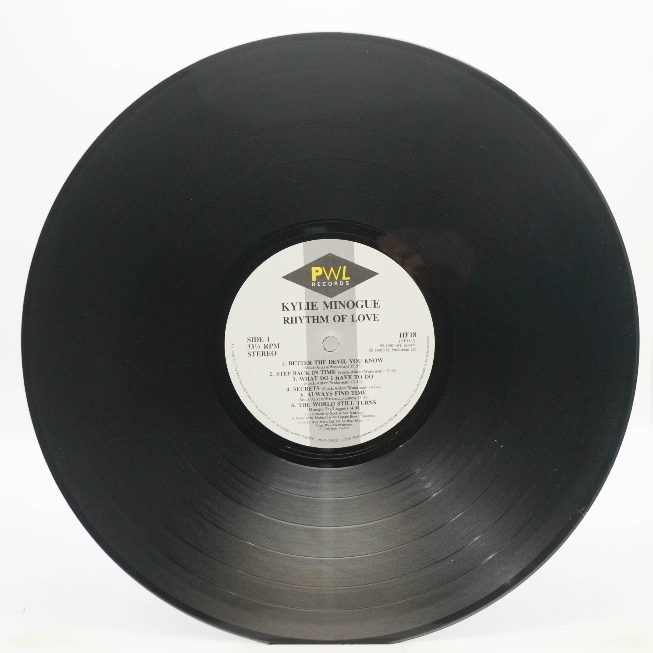 Kylie Minogue — Rhythm Of Love (UK), 1990