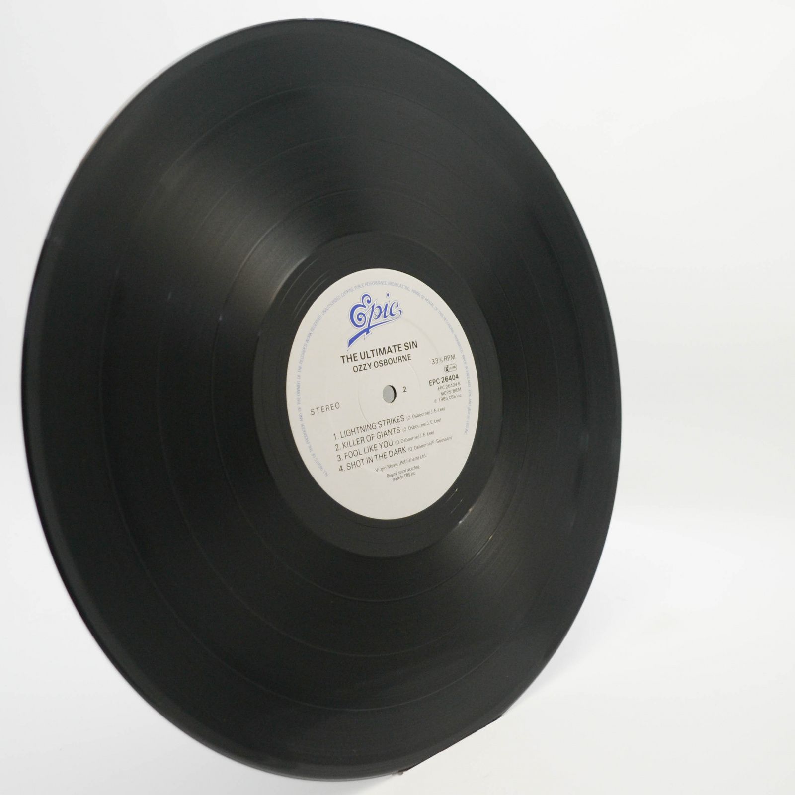 Ozzy Osbourne — The Ultimate Sin (UK), 1986