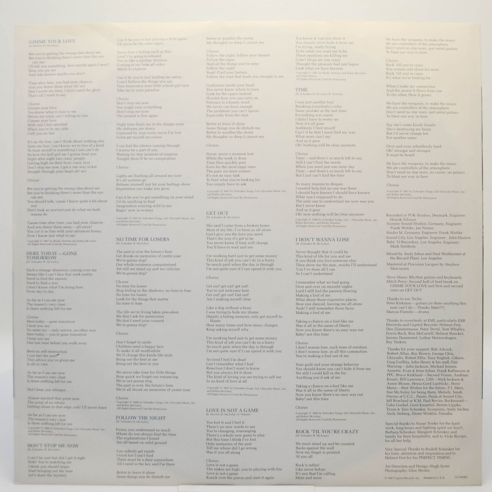 McAuley Schenker Group — Perfect Timing, 1987