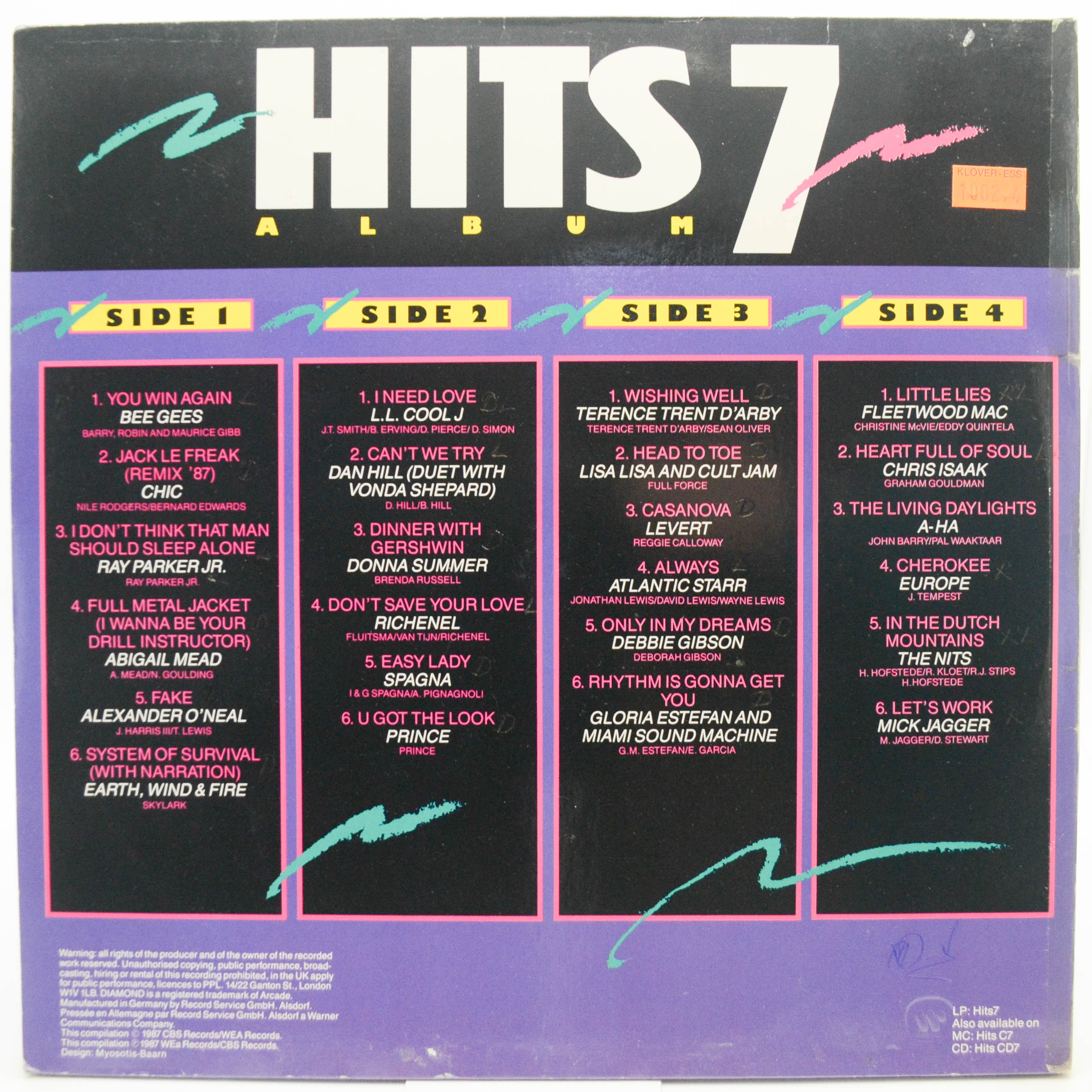 Various — Hits Album 7 (2LP), 1987