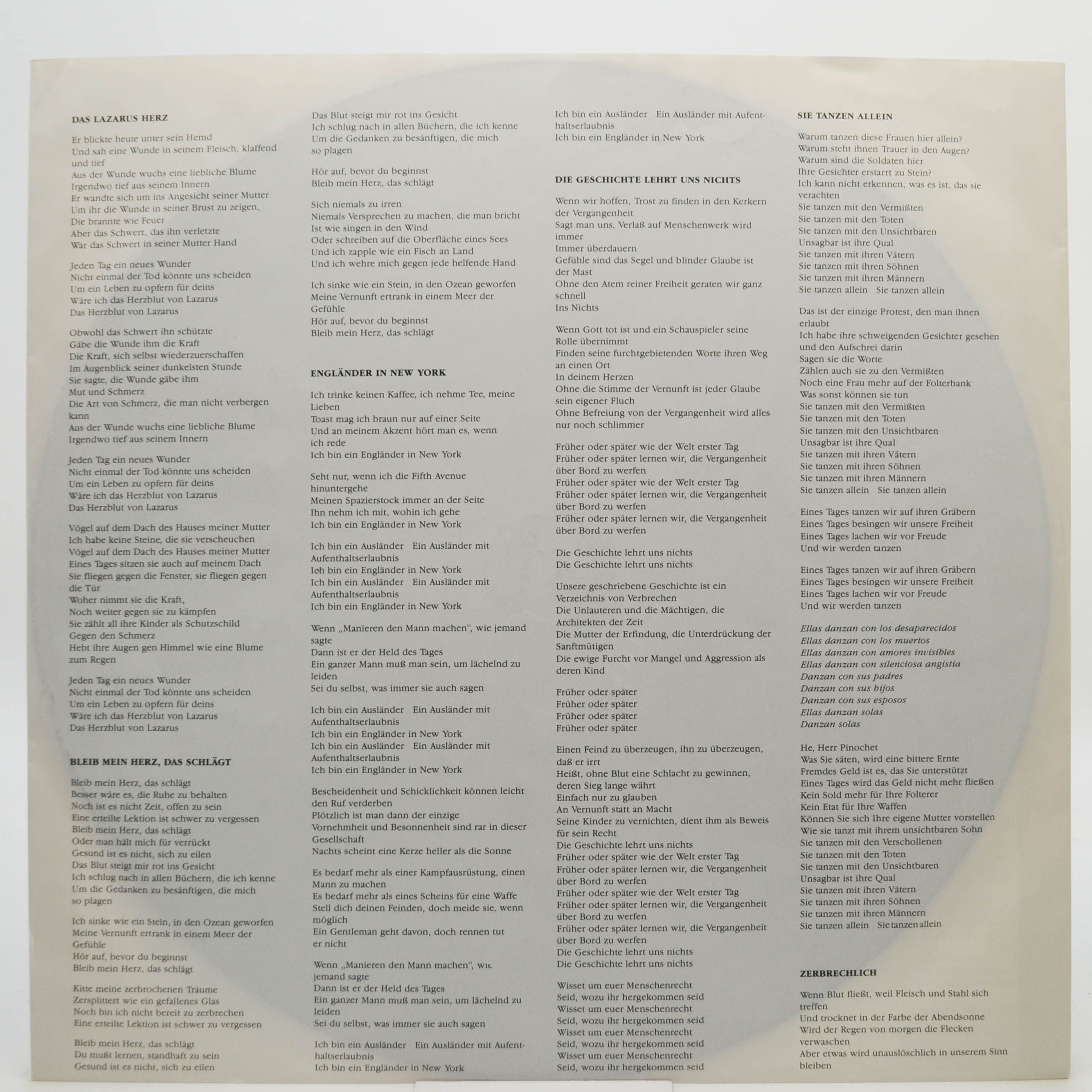 Sting — ...Nothing Like The Sun (2LP, poster), 1987