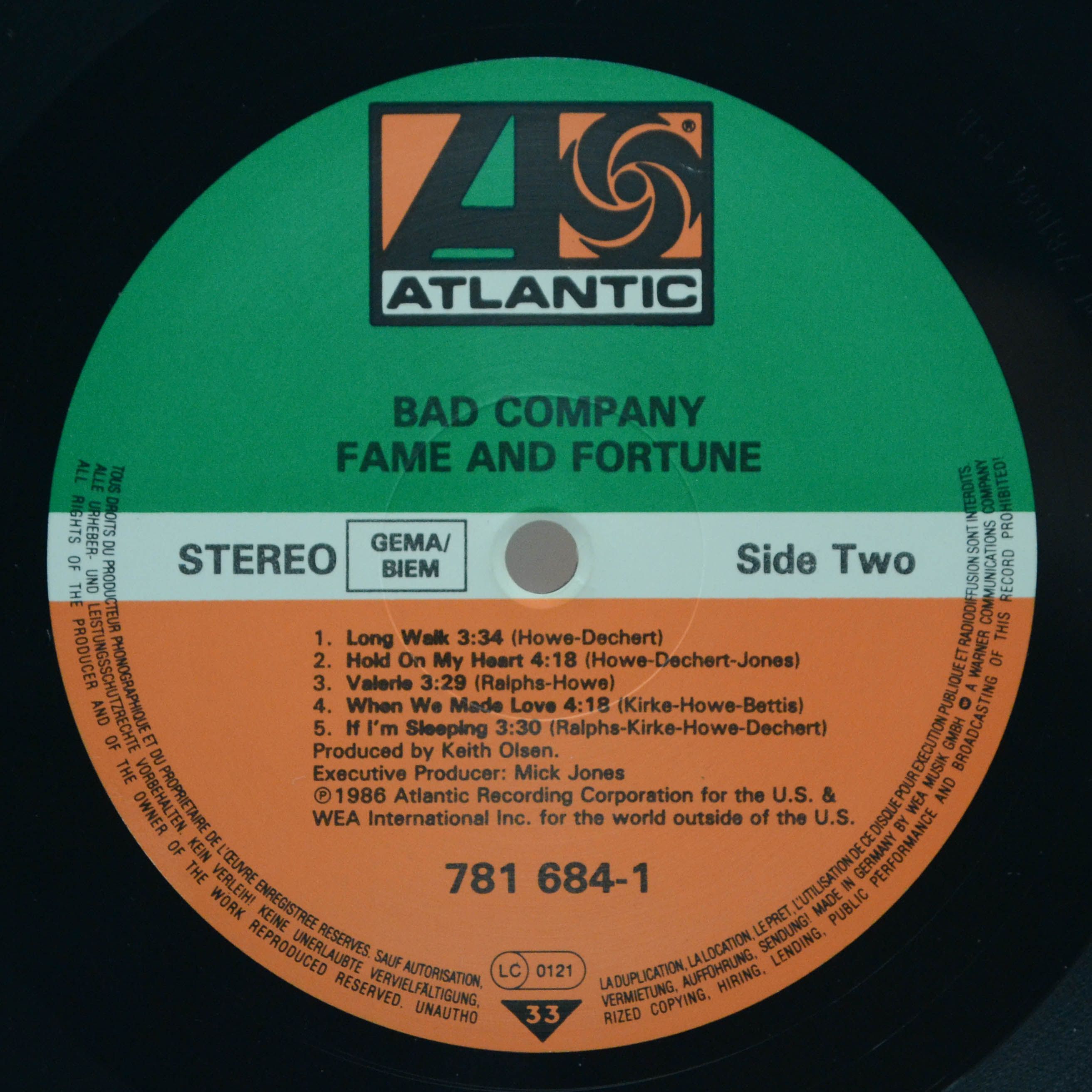 Bad Company — Fame And Fortune, 1986