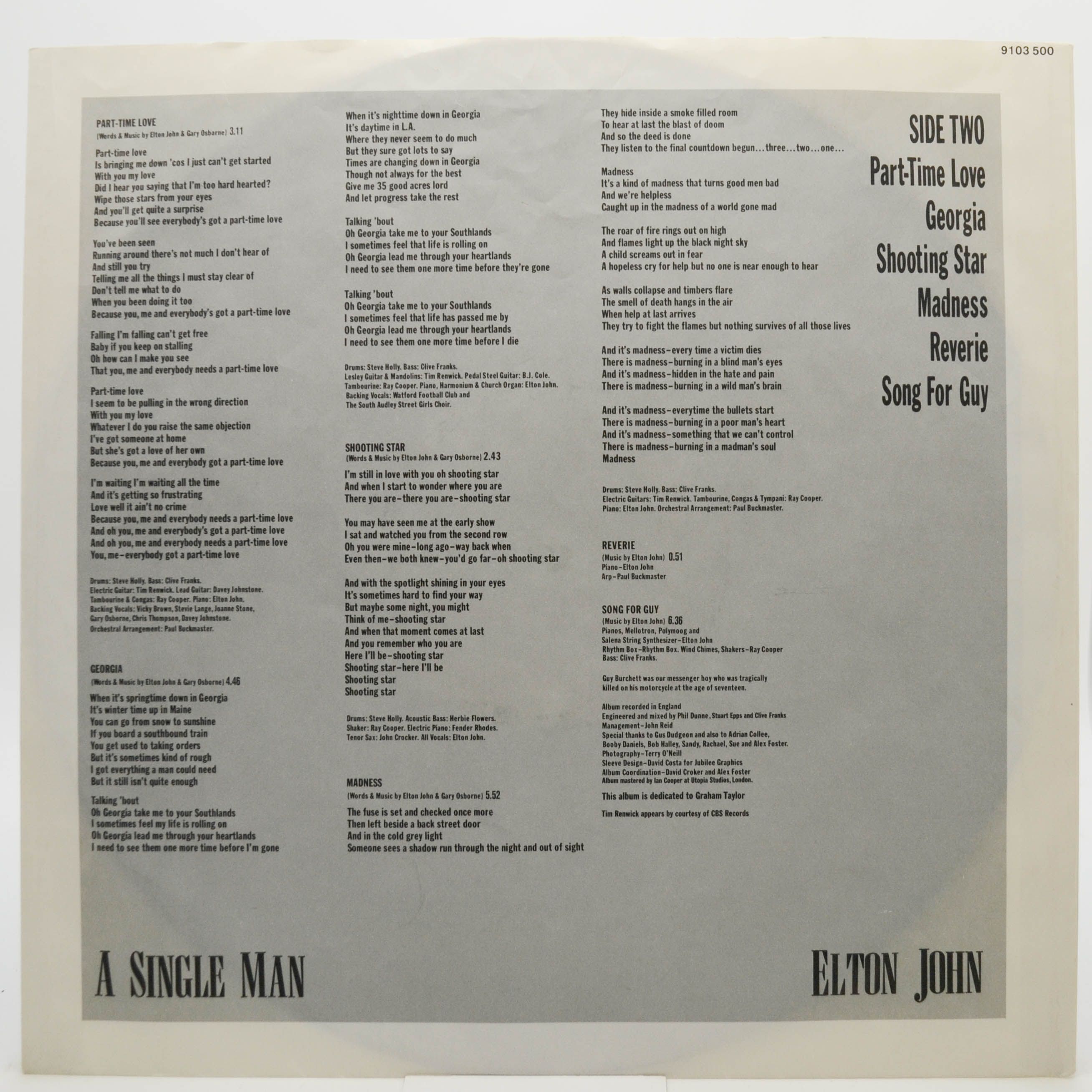 Elton John — A Single Man, 1978