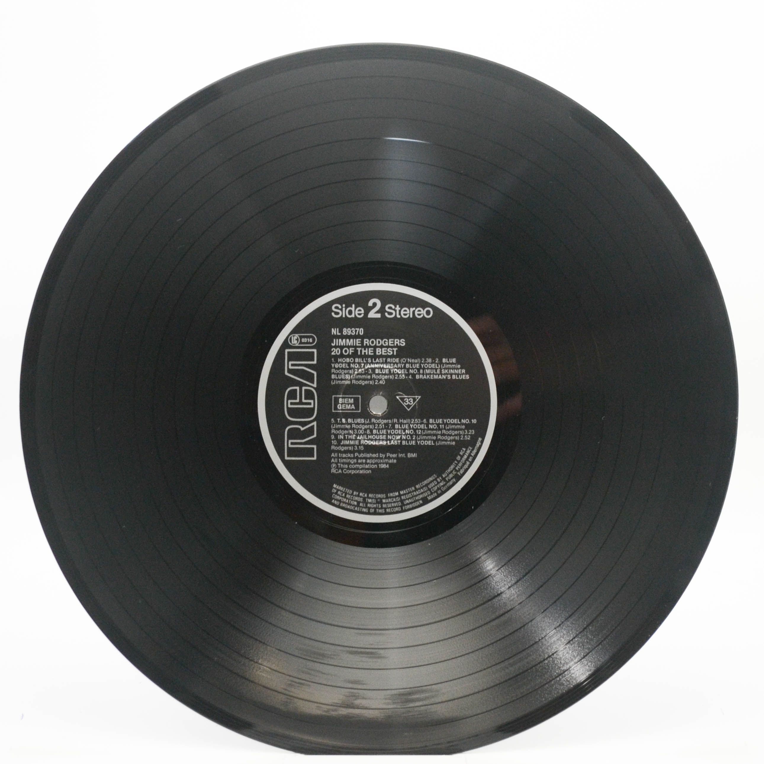 Jimmie Rodgers — 20 Of The Best, 1984