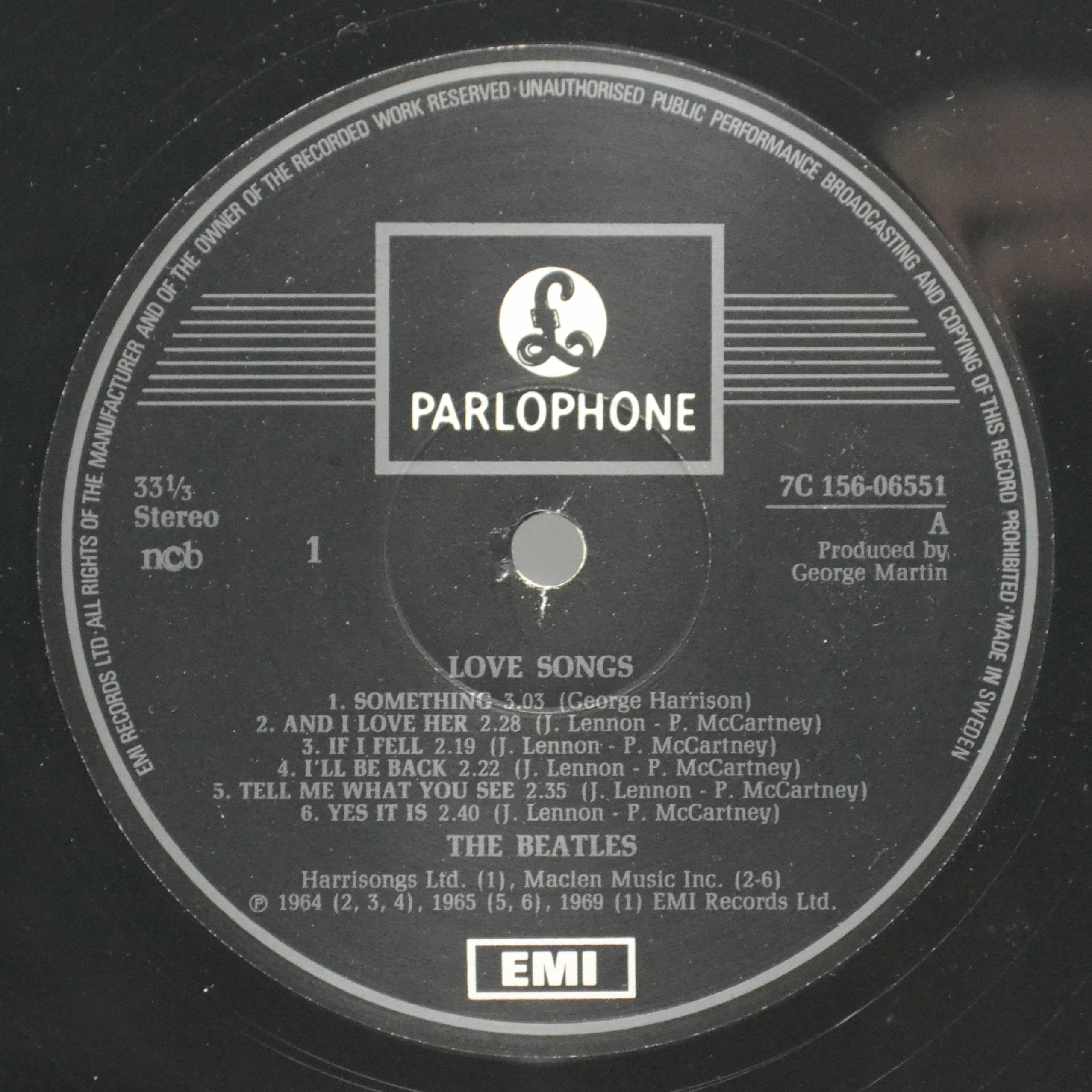 Beatles — Love Songs (2LP), 1977