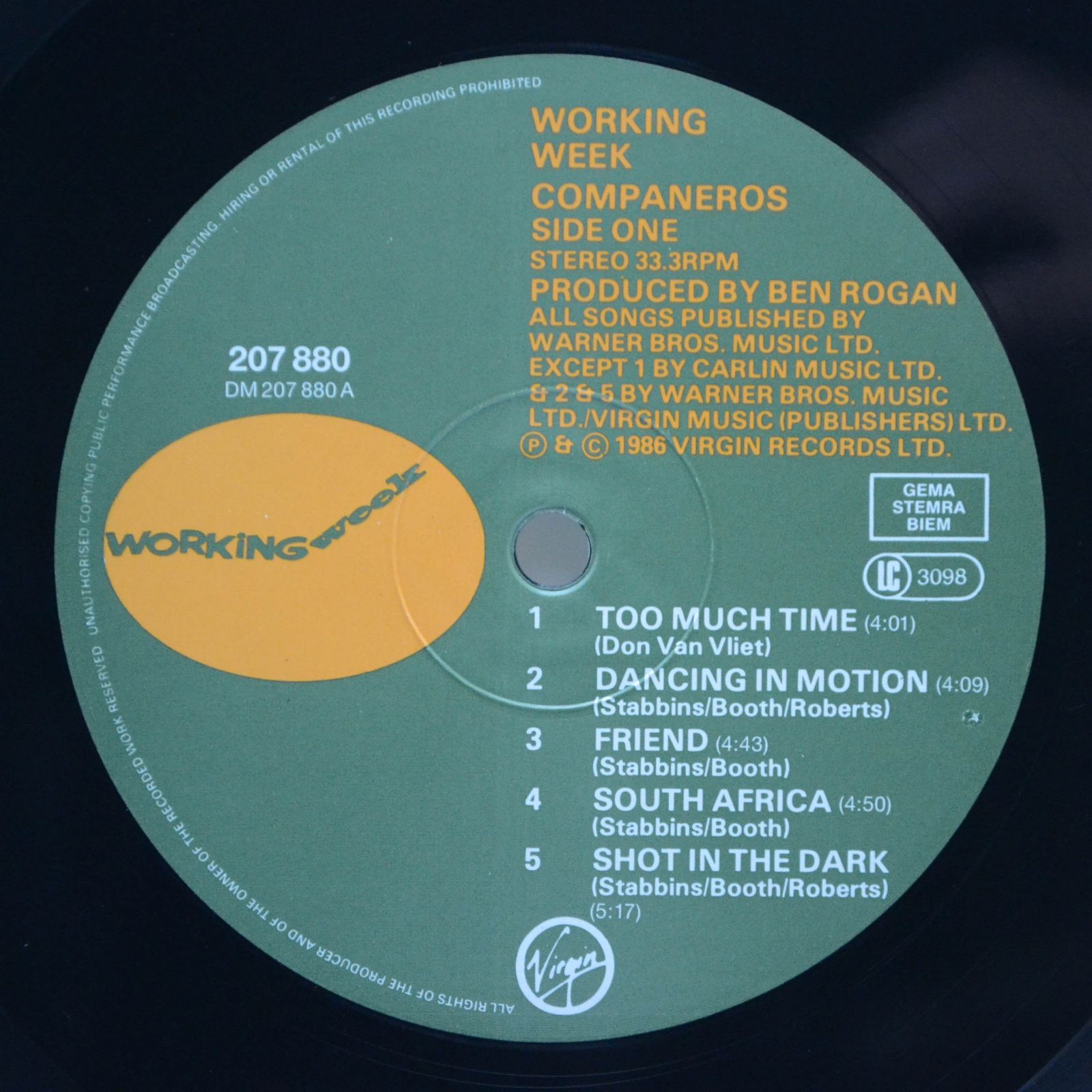 Working Week — Compañeros, 1986
