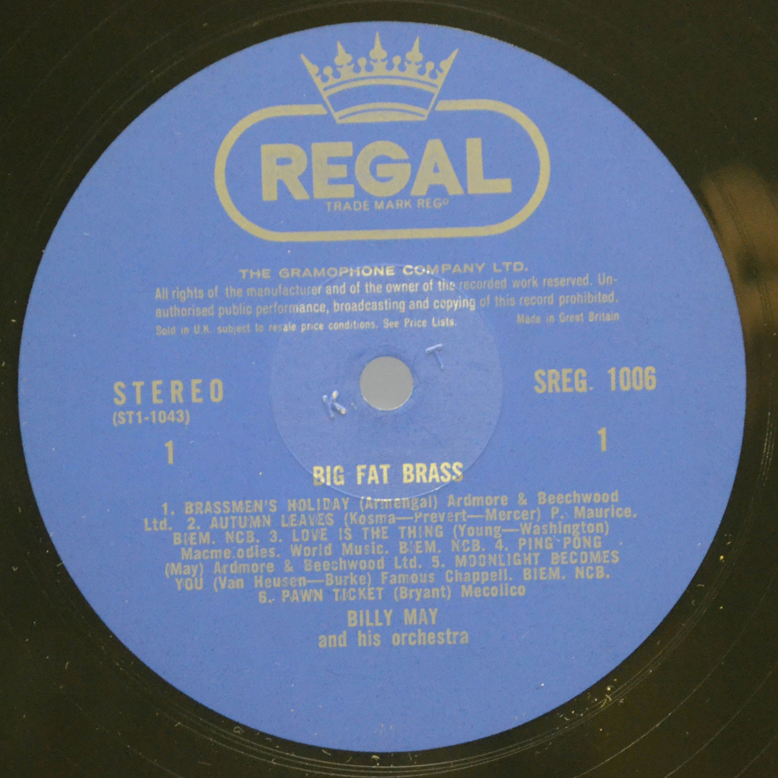 Billy May — Big Fat Brass (UK), 1958