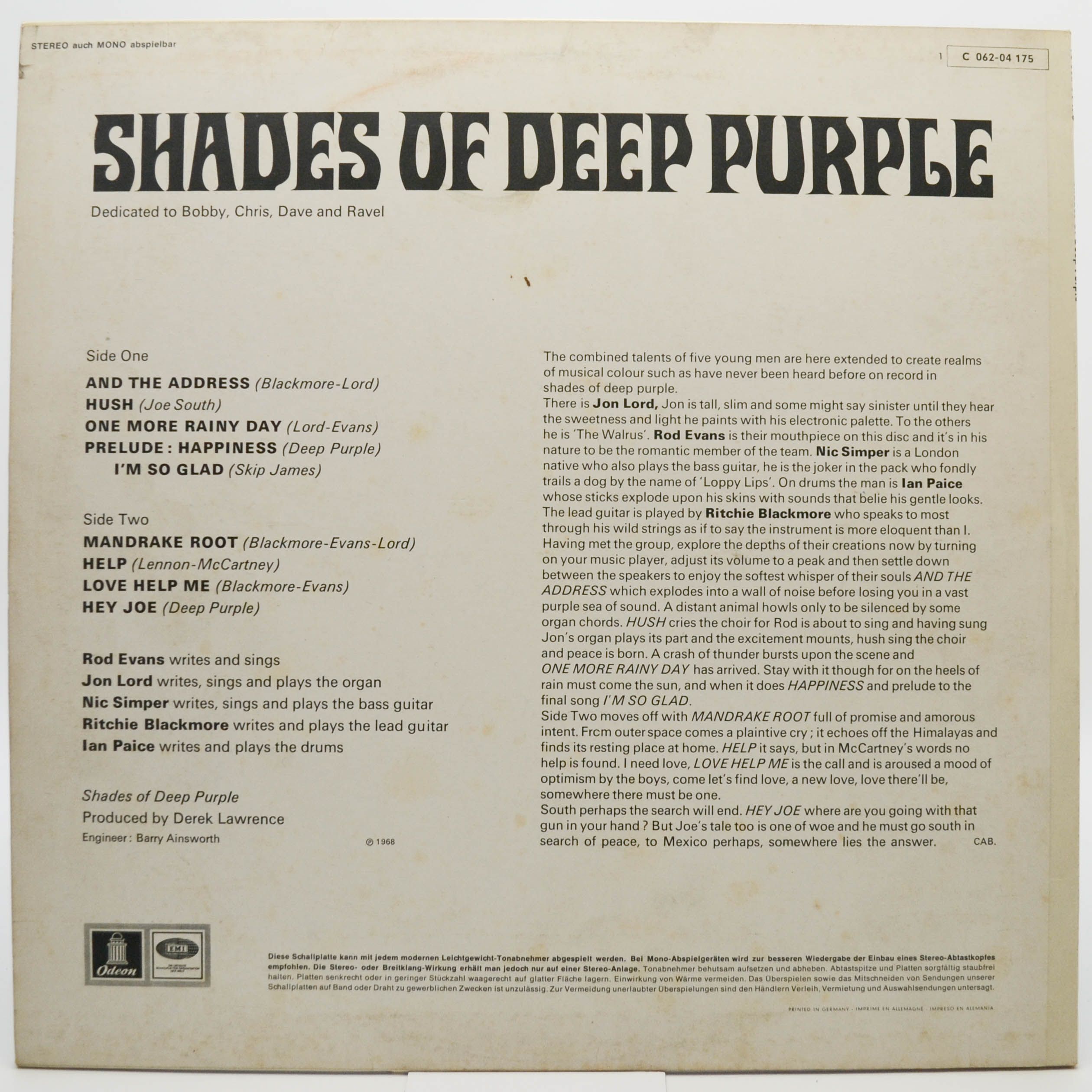 Deep Purple — Shades Of Deep Purple, 1968