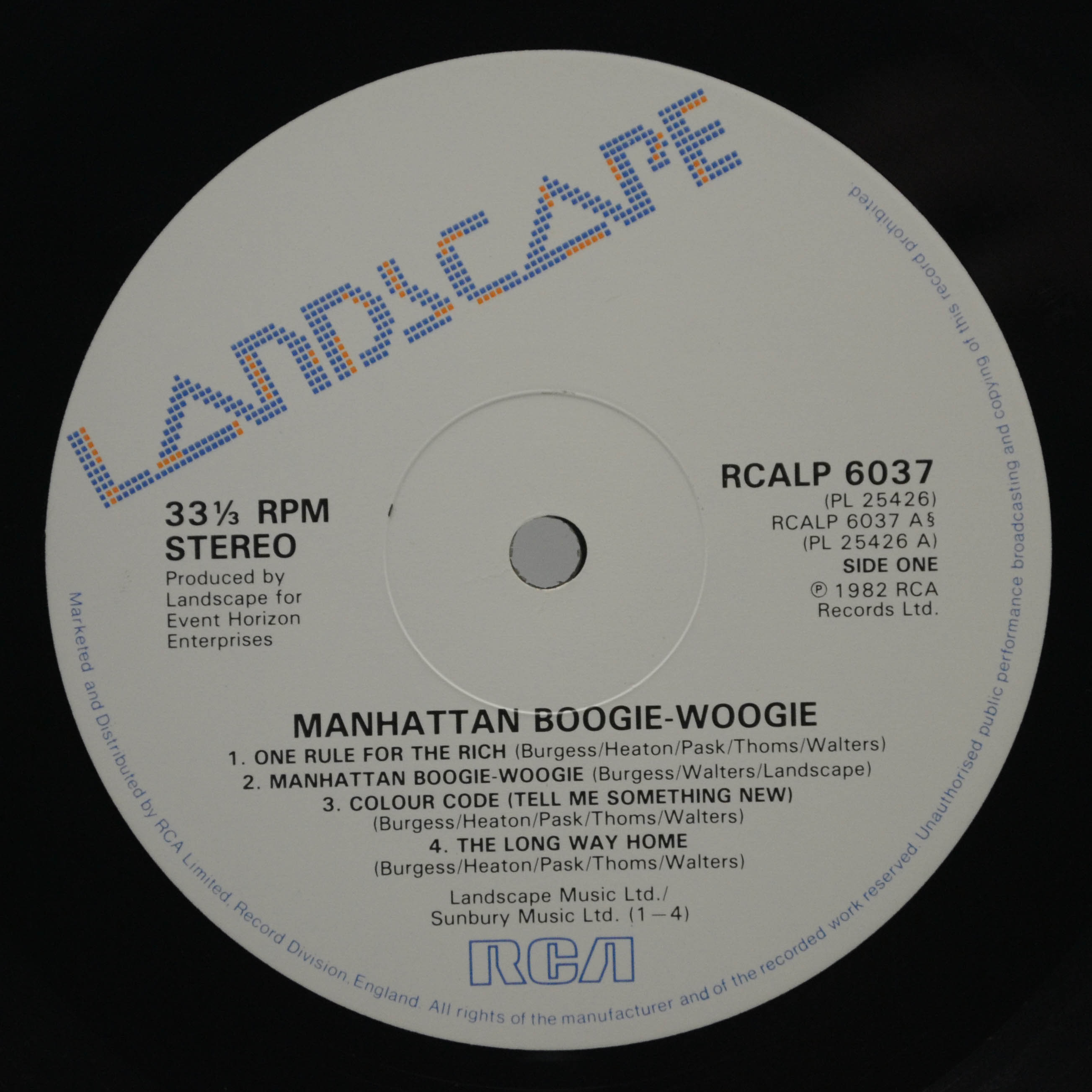 Landscape — Manhattan Boogie-Woogie (1-st, UK), 1982
