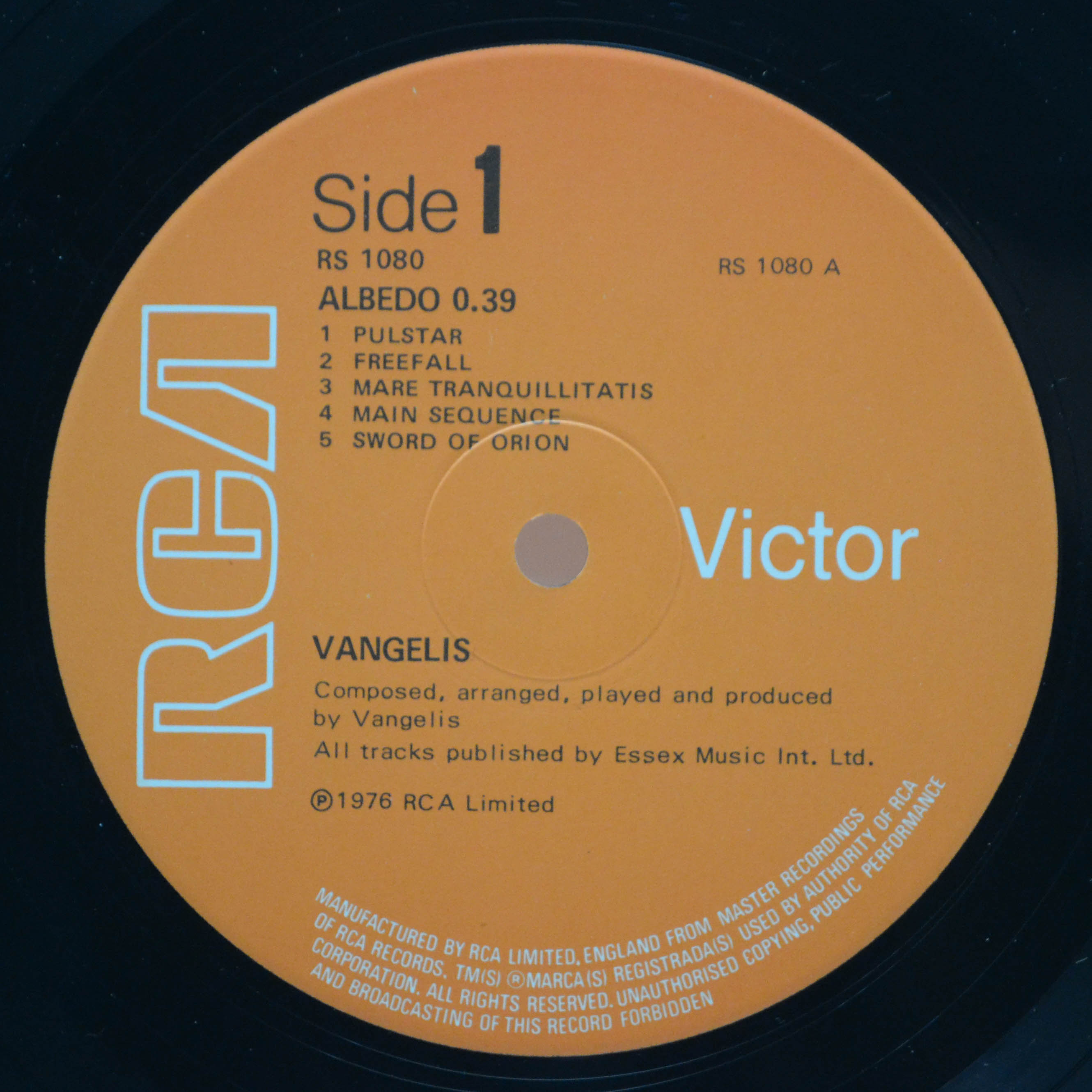 Vangelis — Albedo 0.39 (UK), 1976