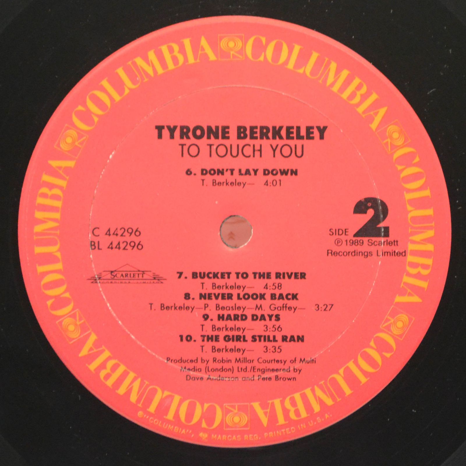 Tyrone Berkeley — To Touch You, 1989