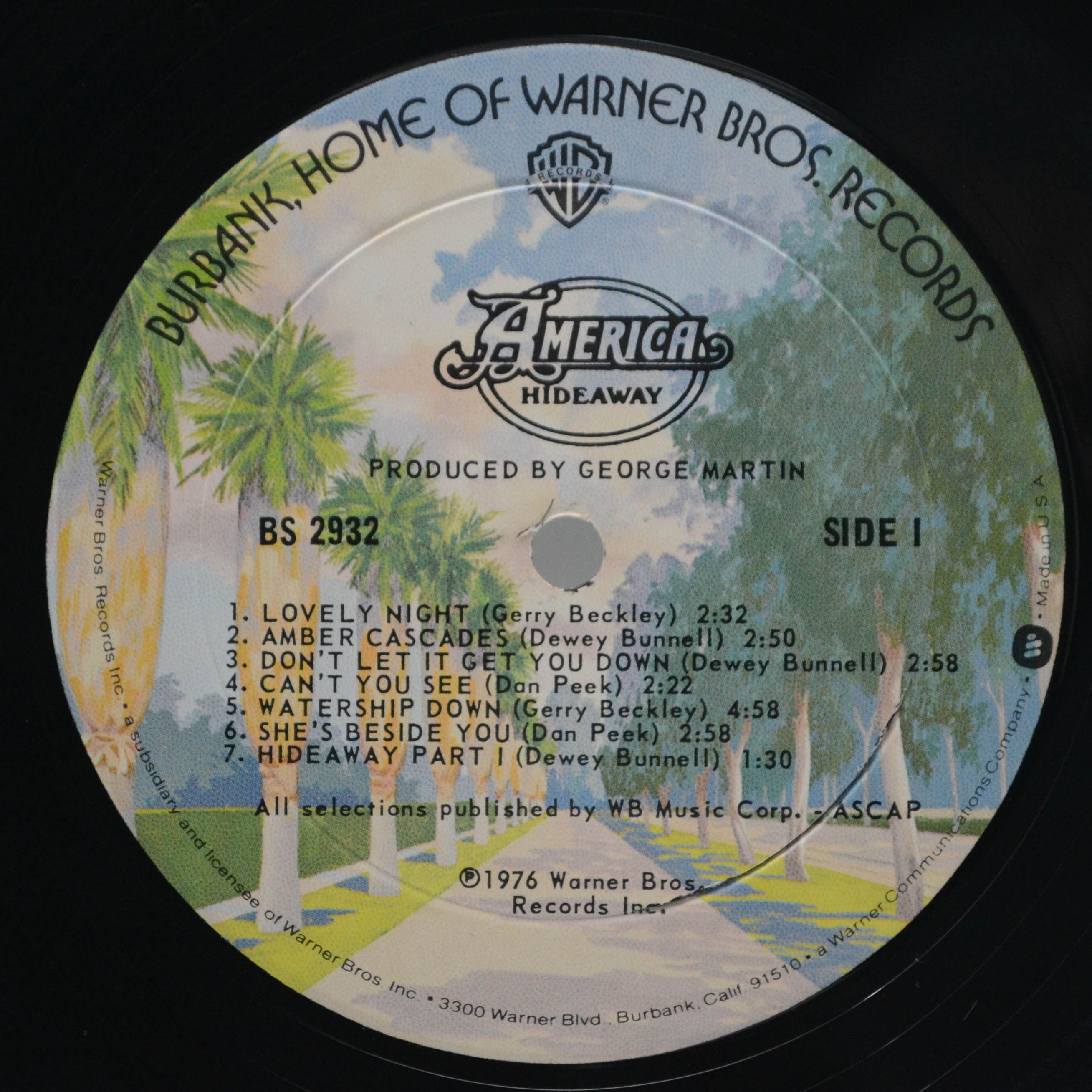 America — Hideaway (1-st, USA), 1976