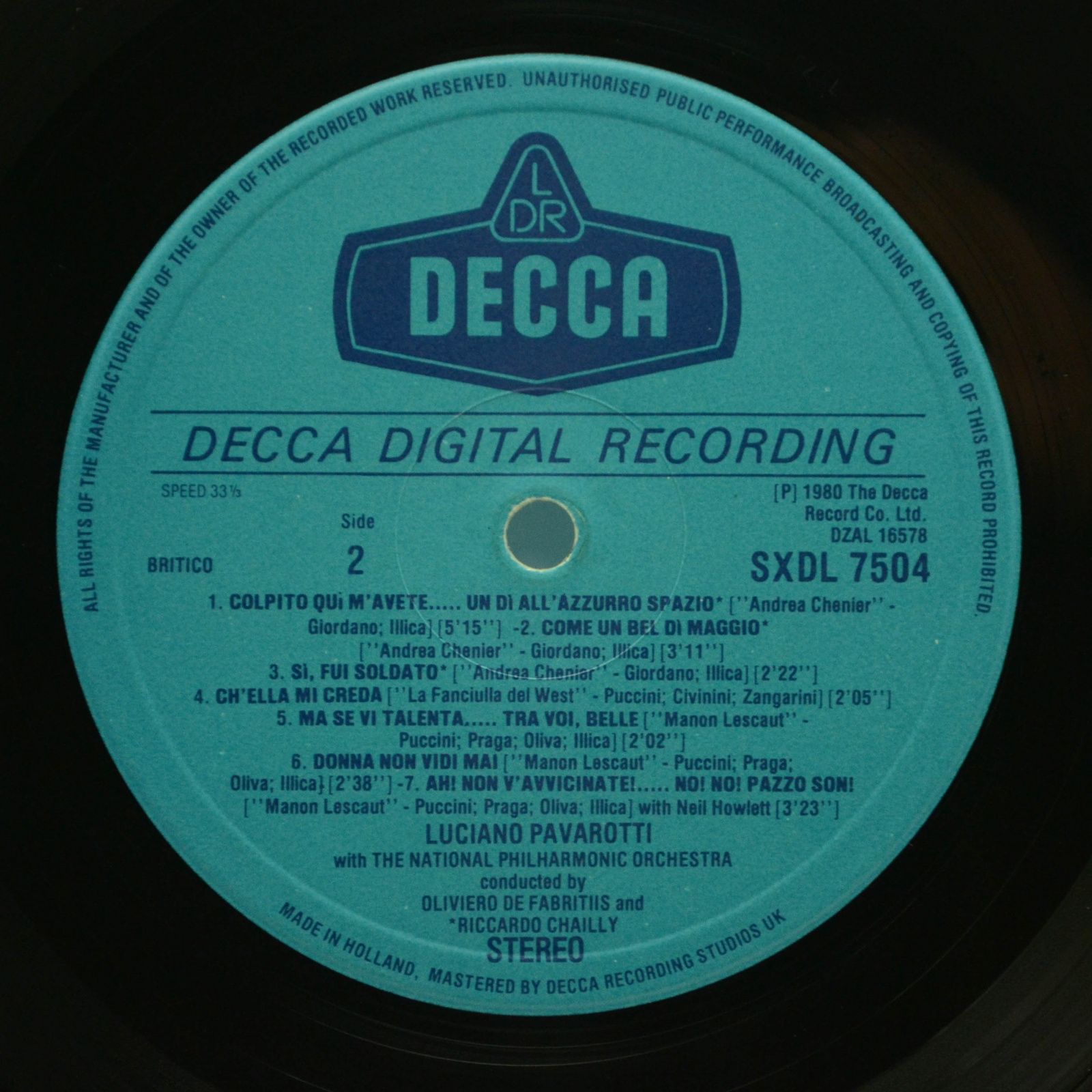 Luciano Pavarotti — Luciano Pavarotti Recital (UK), 1980