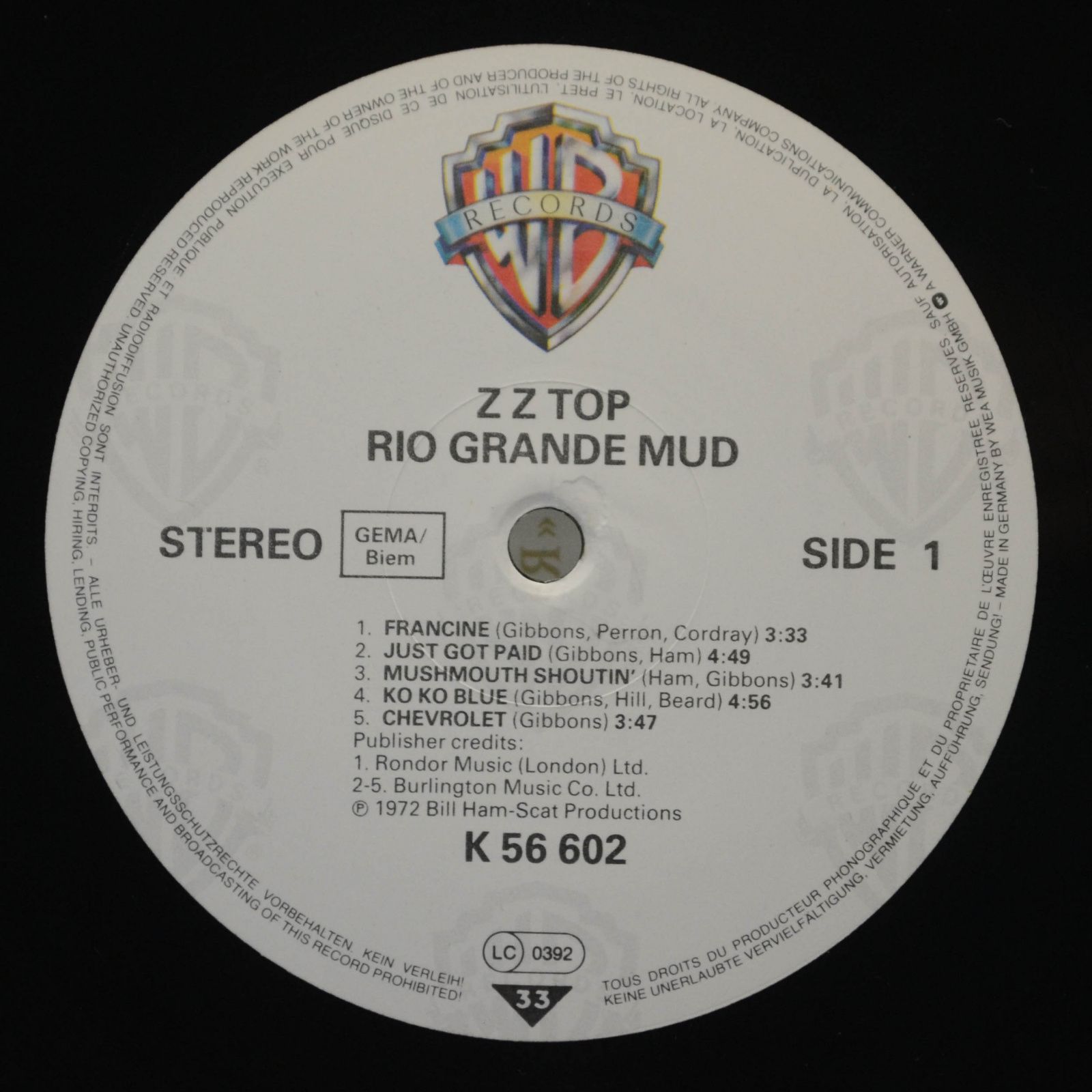 ZZ Top — Rio Grande Mud, 1972