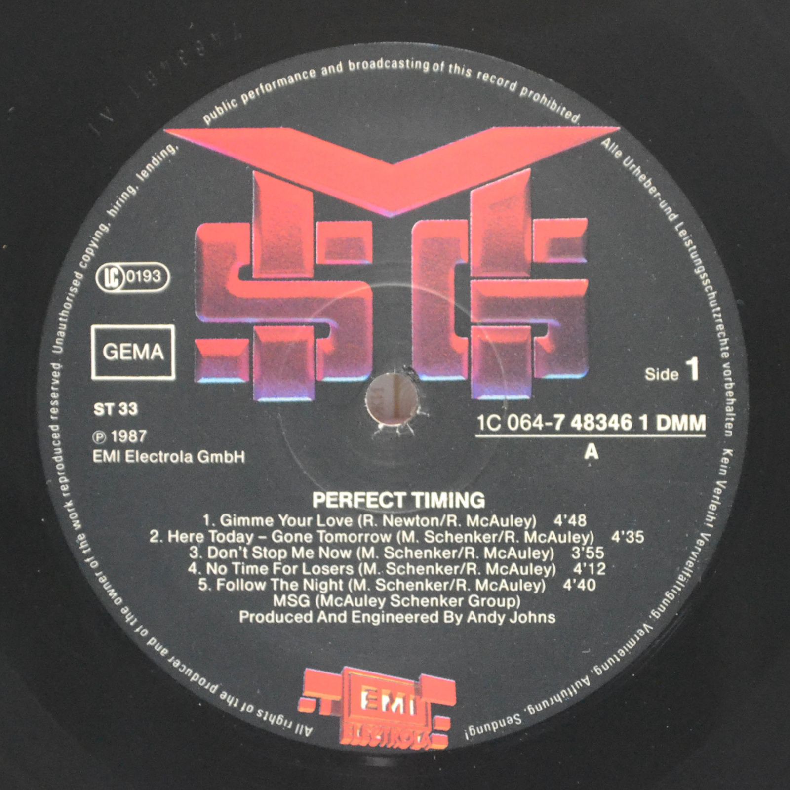 McAuley Schenker Group — Perfect Timing, 1987