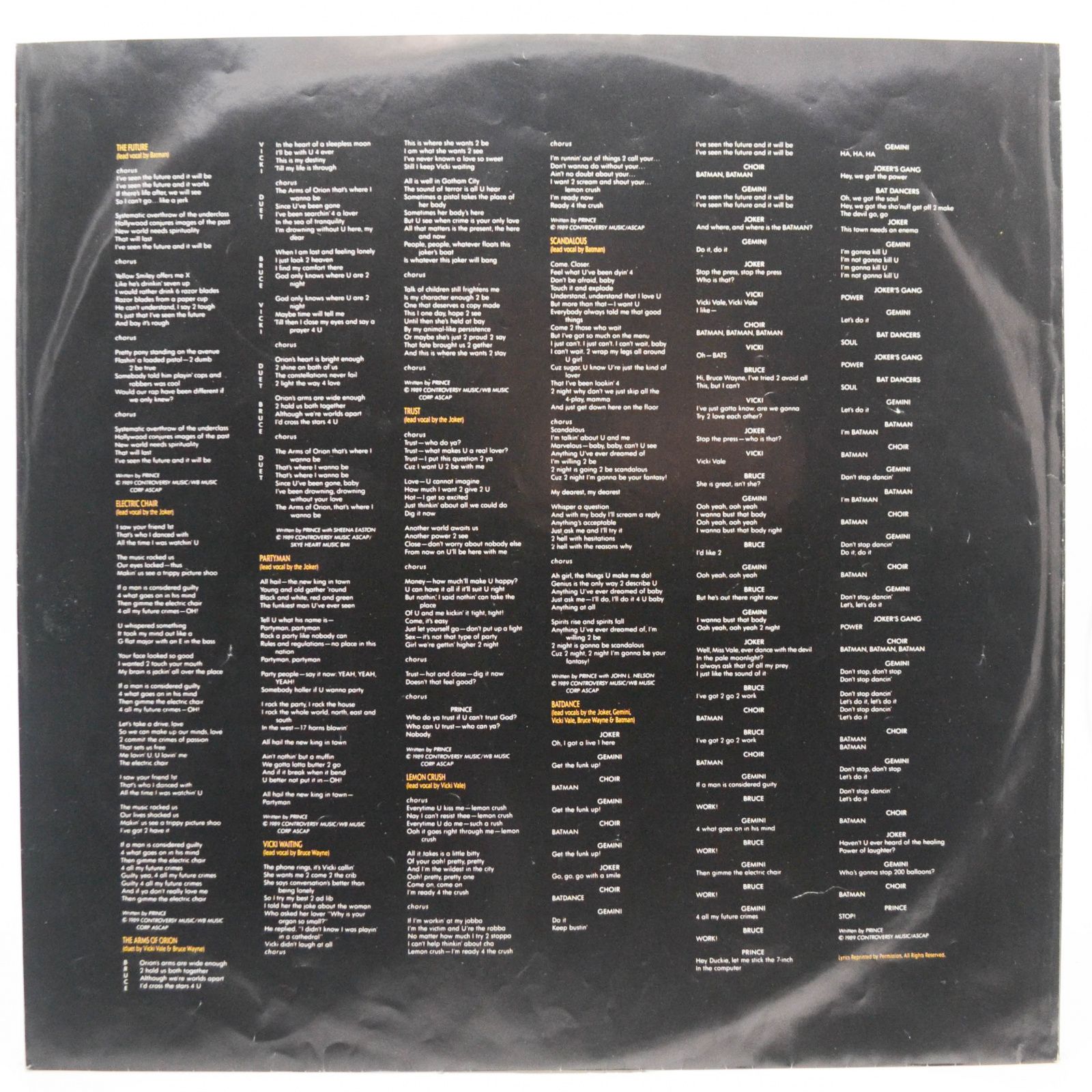 Prince — Batman™ (Motion Picture Soundtrack), 1989