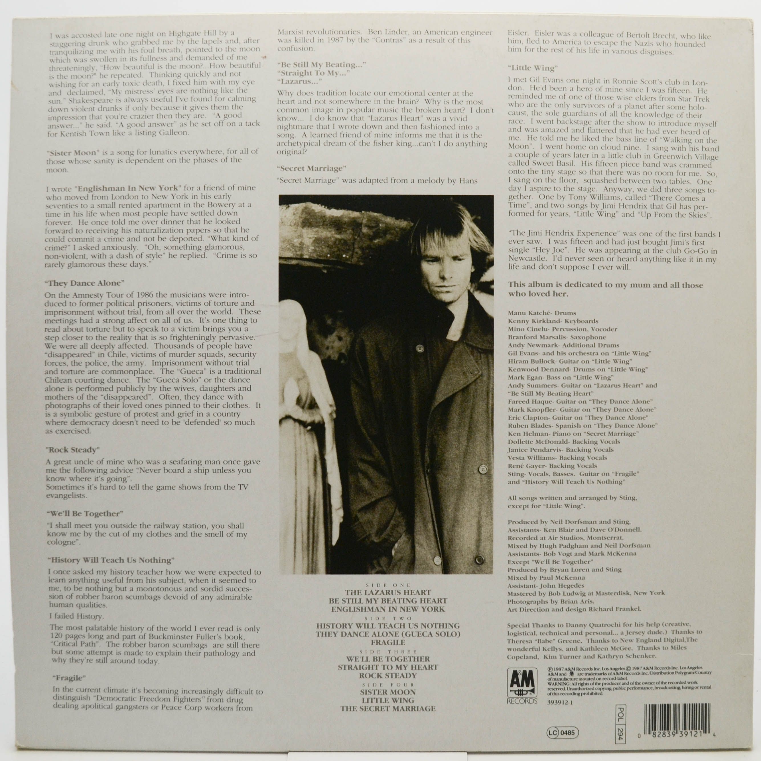 Sting — ...Nothing Like The Sun (2LP, poster), 1987