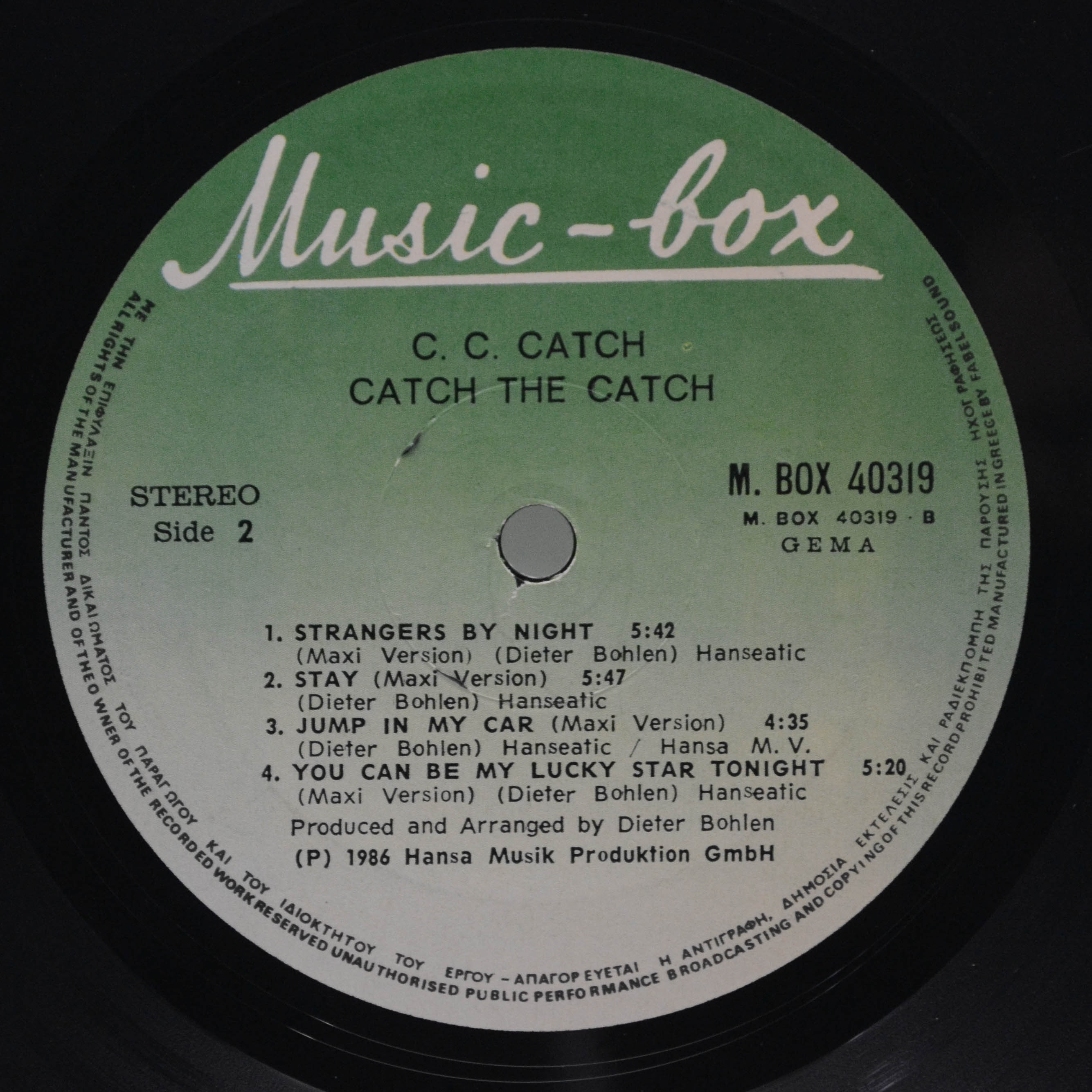 C.C. Catch — Catch The Catch, 1986