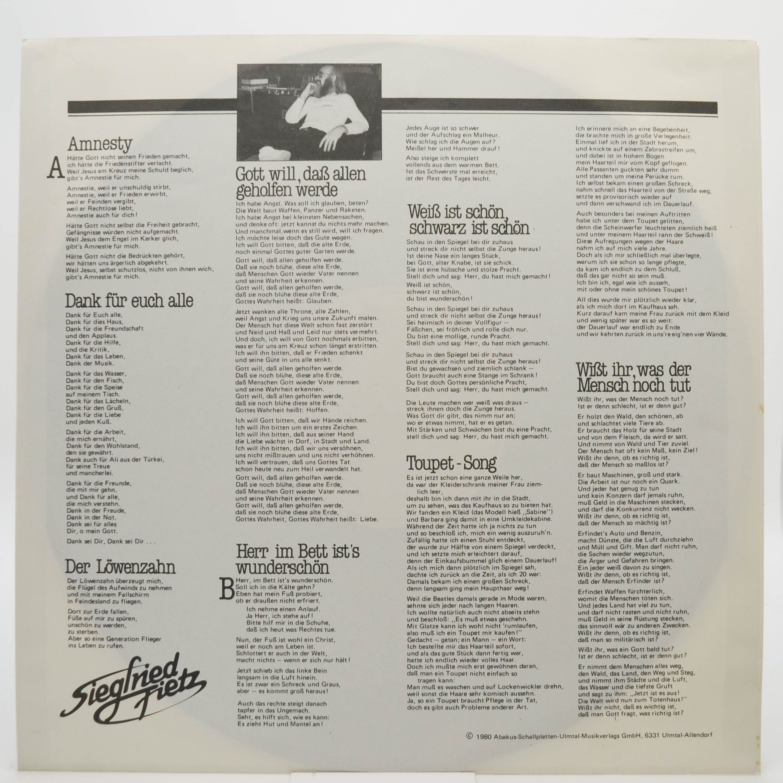 Siegfried Fietz — In Concert (2LP), 1980