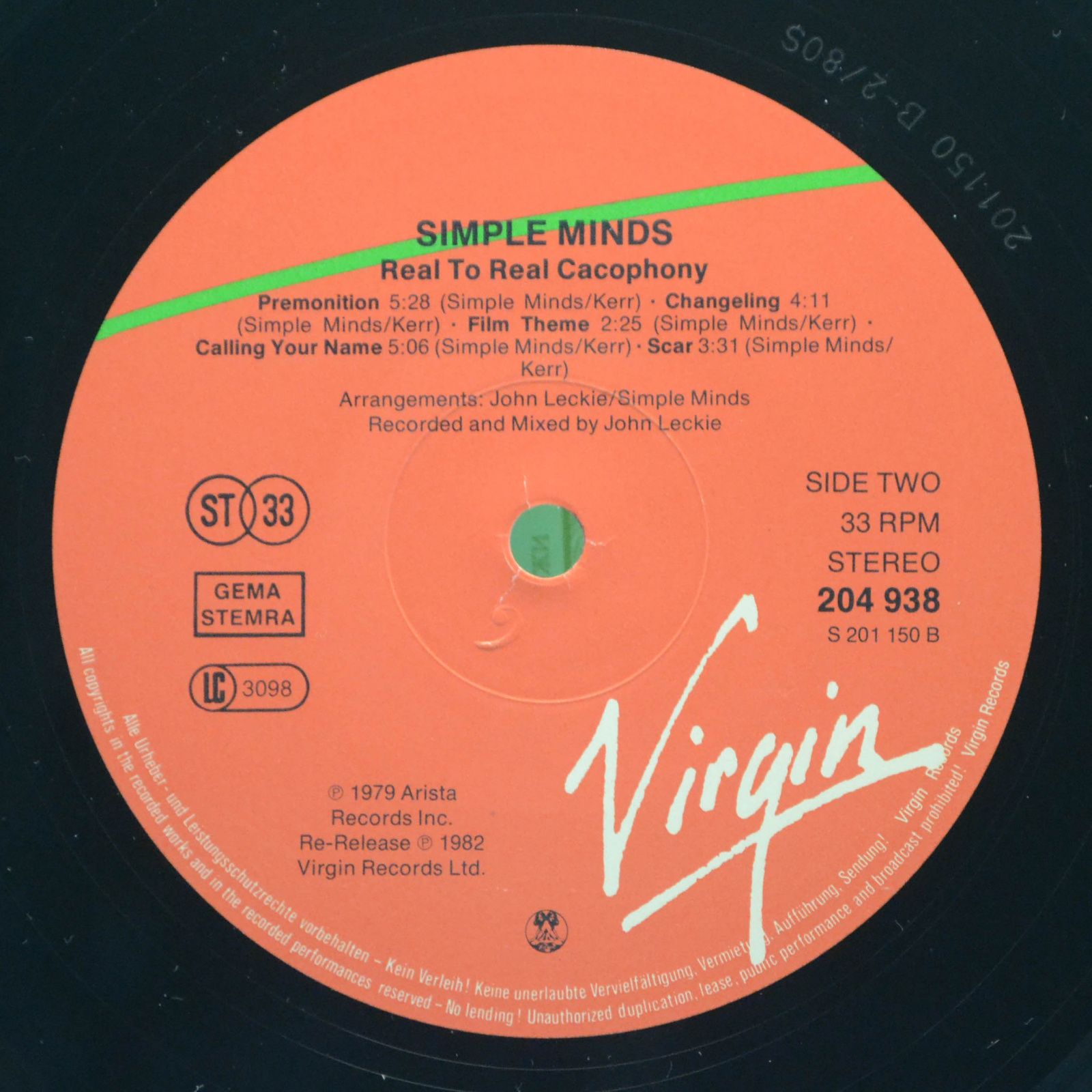 Simple Minds — Real To Real Cacophony, 1982