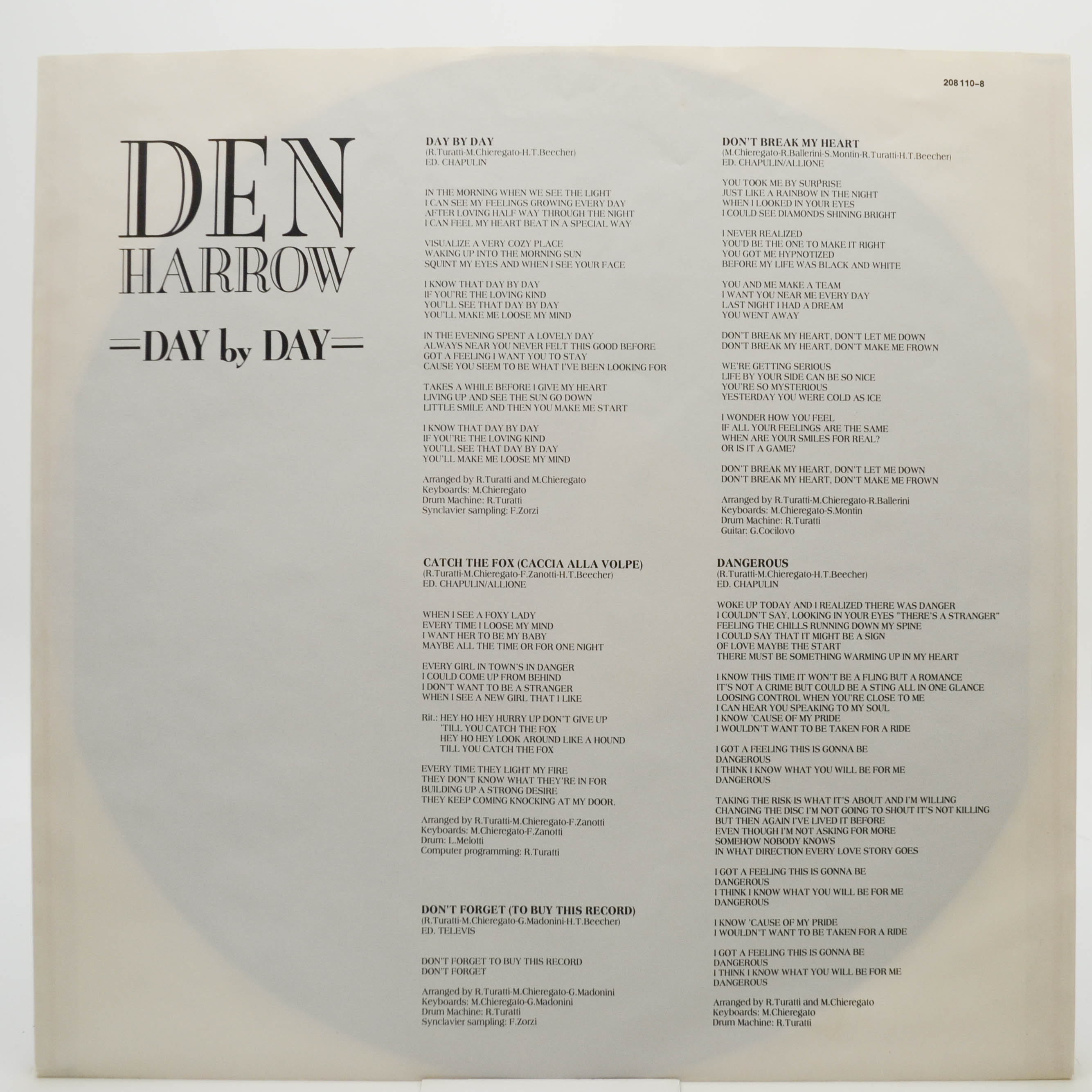 Den Harrow — Day By Day, 1987