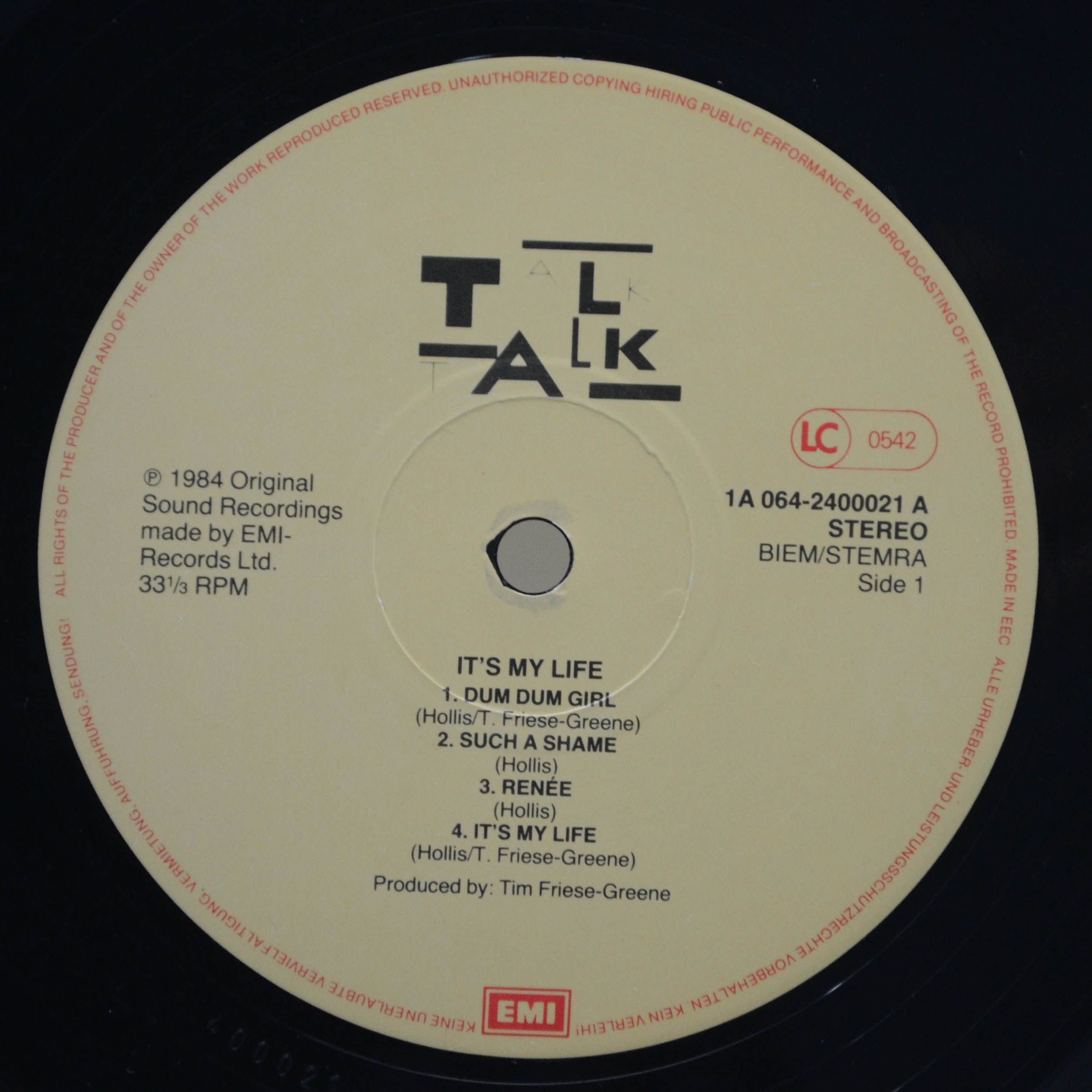 Talk Talk — It's My Life, 1984