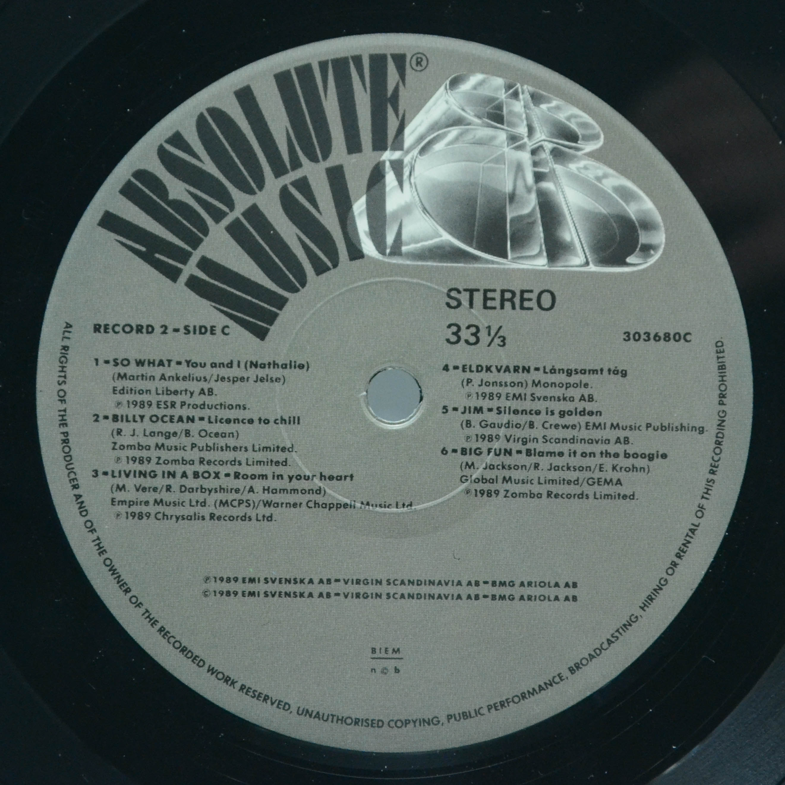 Various — Absolute Music 8 (2LP), 1989