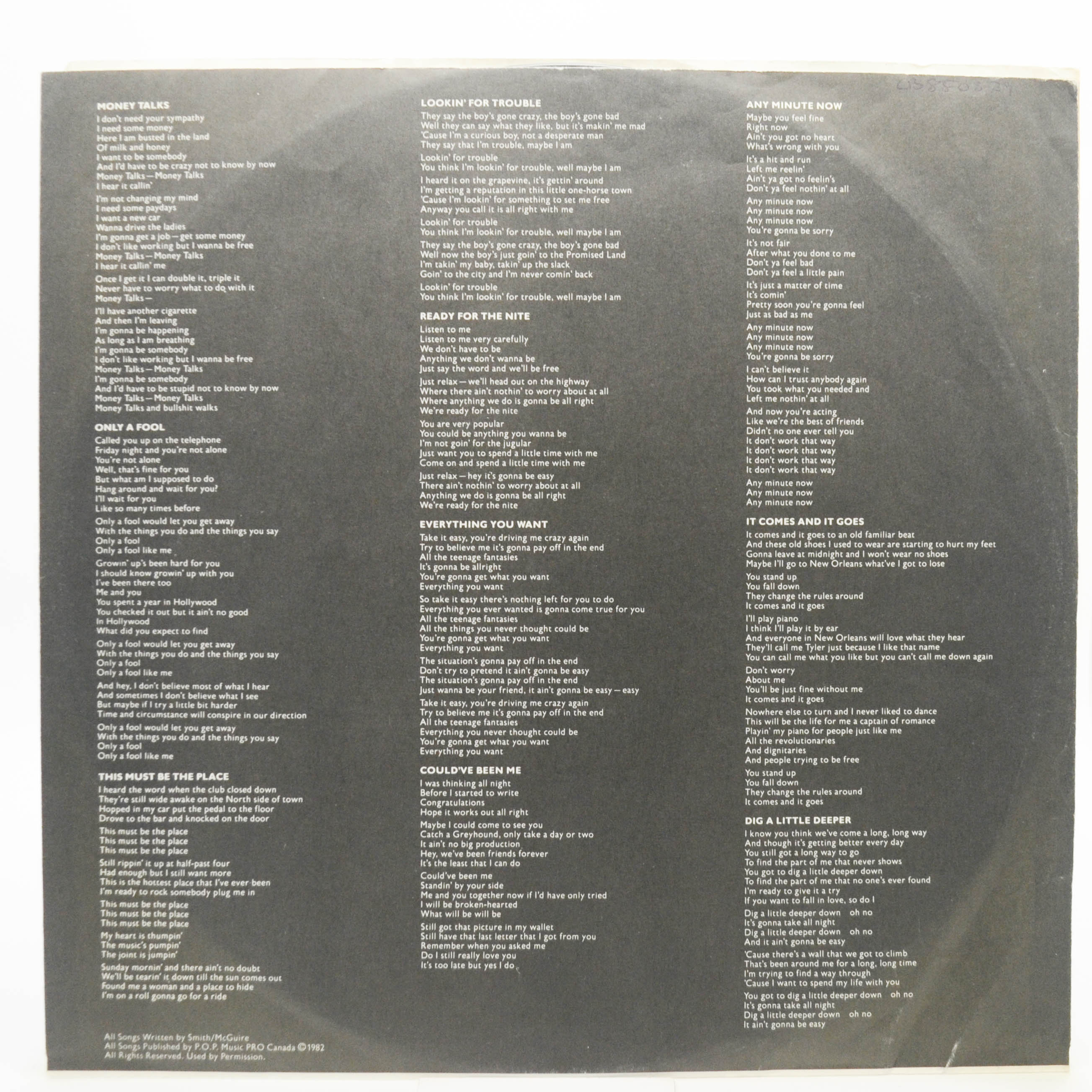 Trooper — Money Talks (USA), 1982